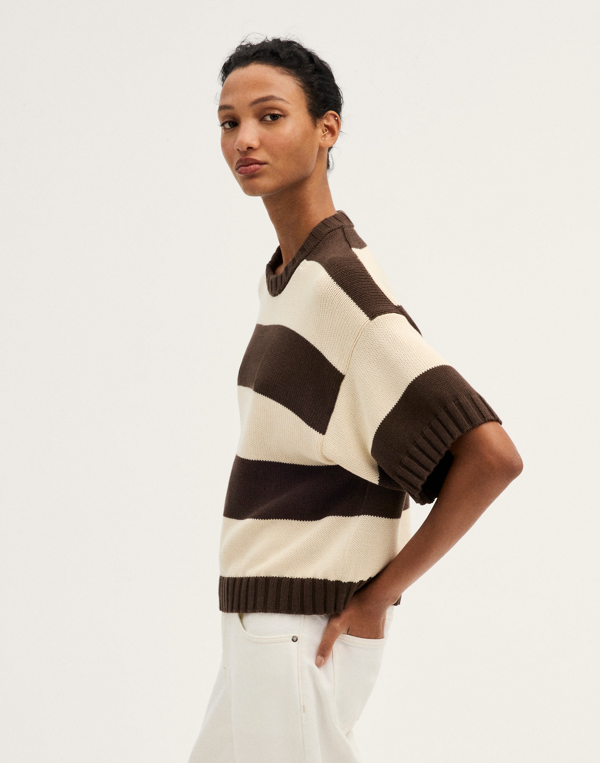 Relaxed Sweater Tee in 100% Cotton