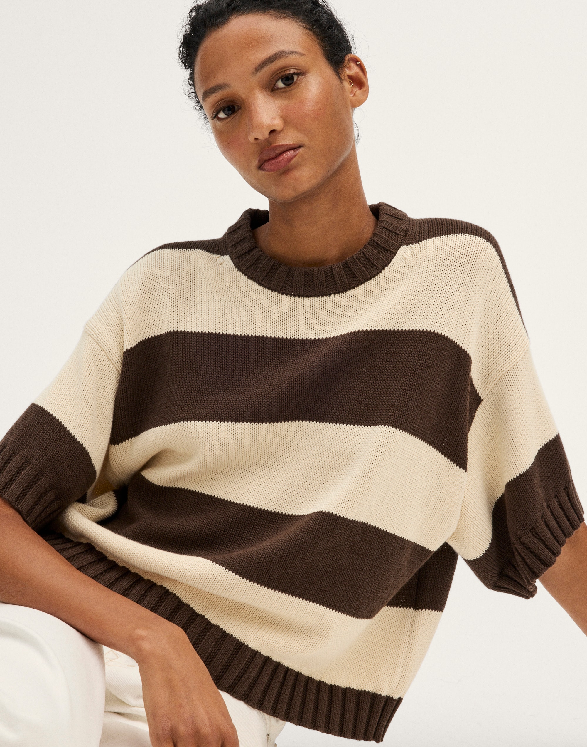 Relaxed Sweater Tee in 100% Cotton