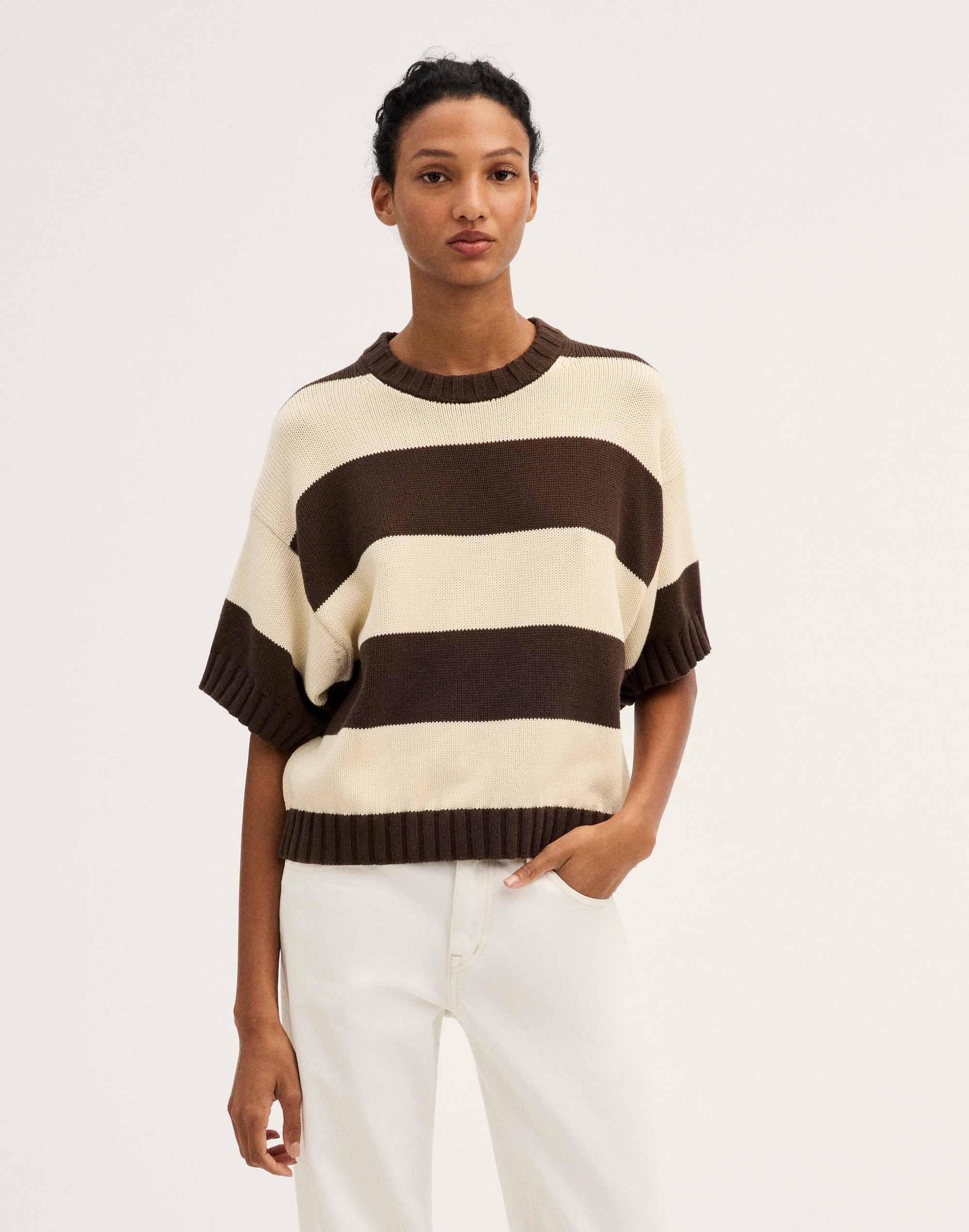 Relaxed Sweater Tee in 100% Cotton