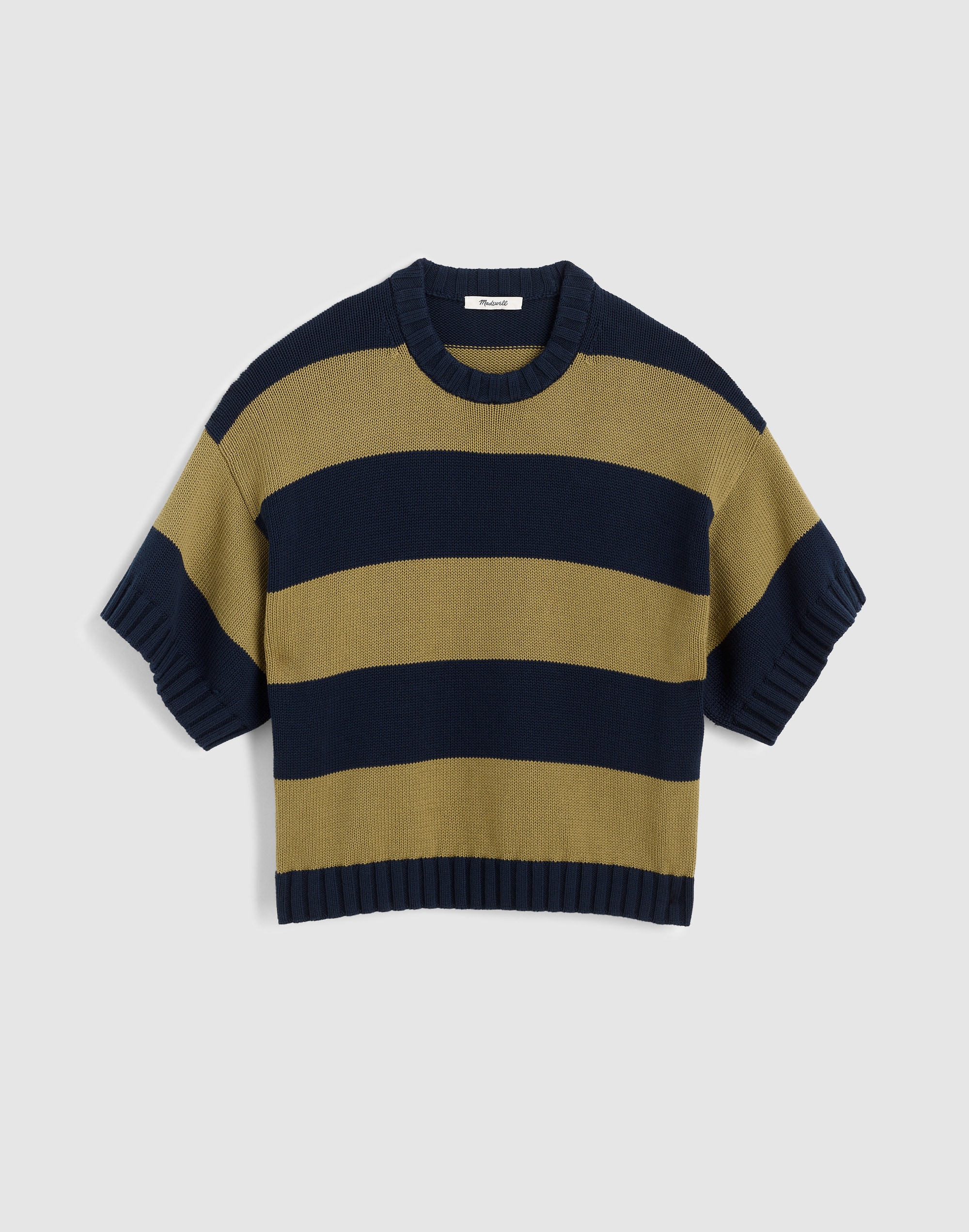 Madewell Relaxed Sweater Tee In Olive And Deep Indigo Stripe