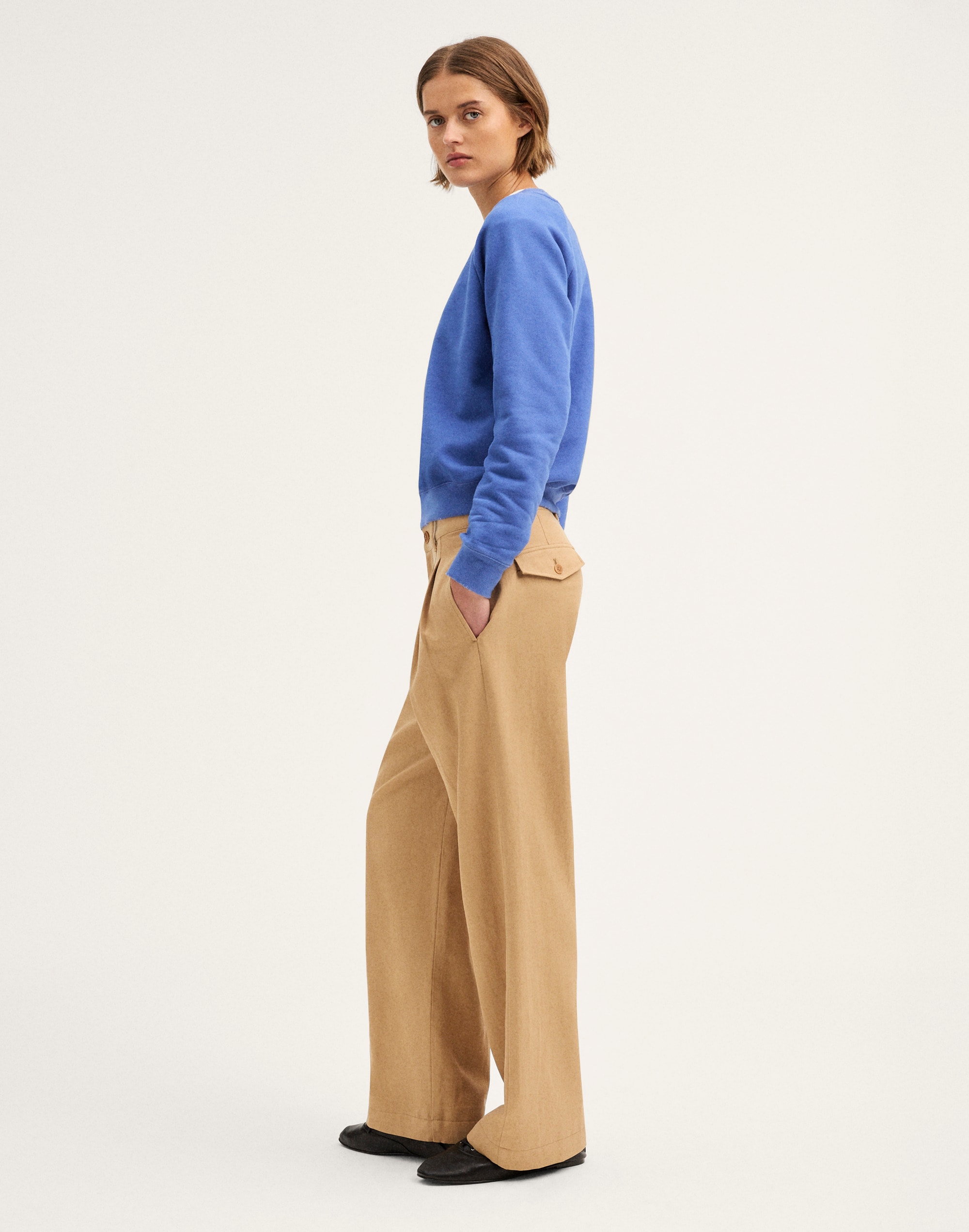The Everyday Trouser in Drapey Twill