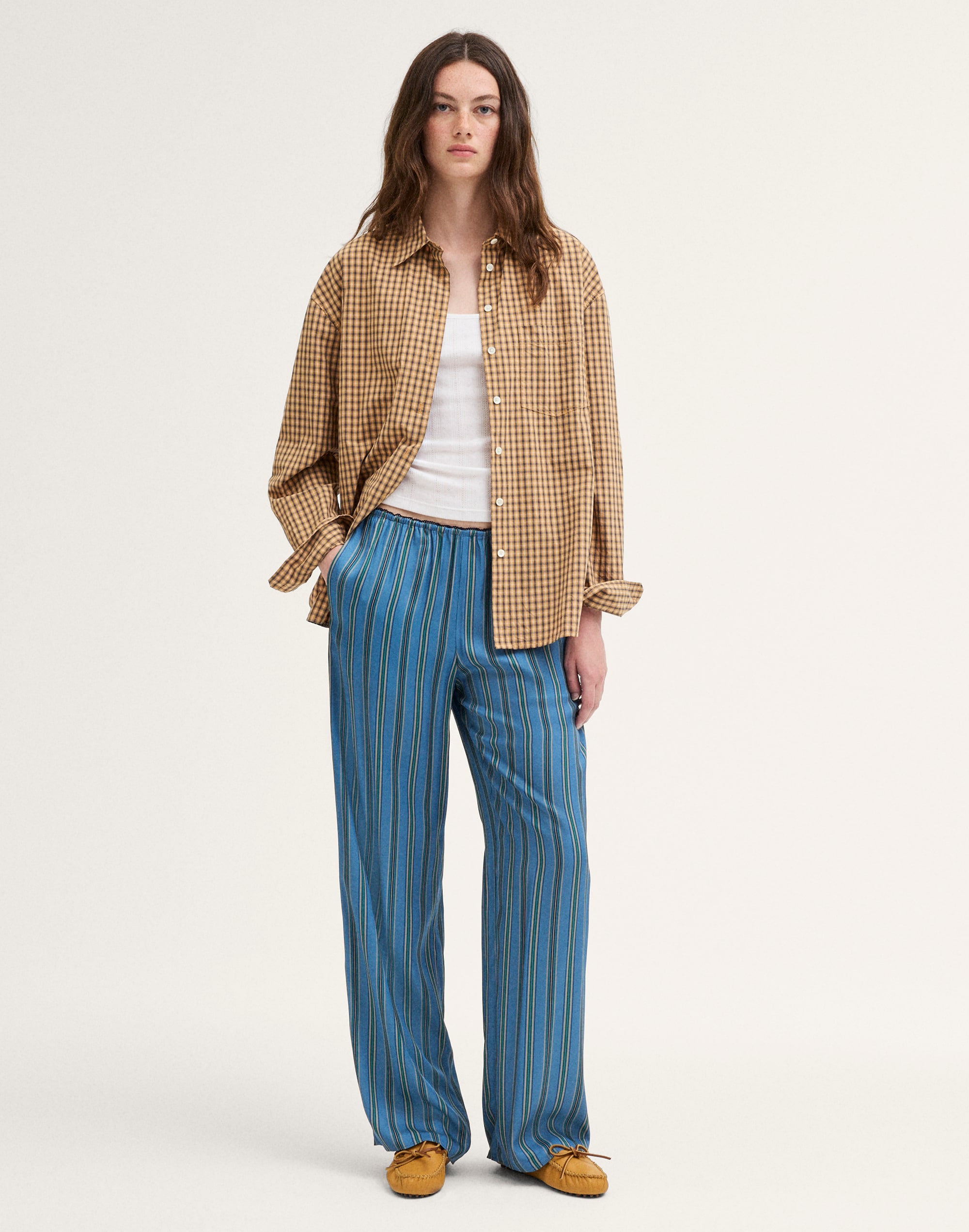 Madewell The Devon Pant In Port Blue Stripe