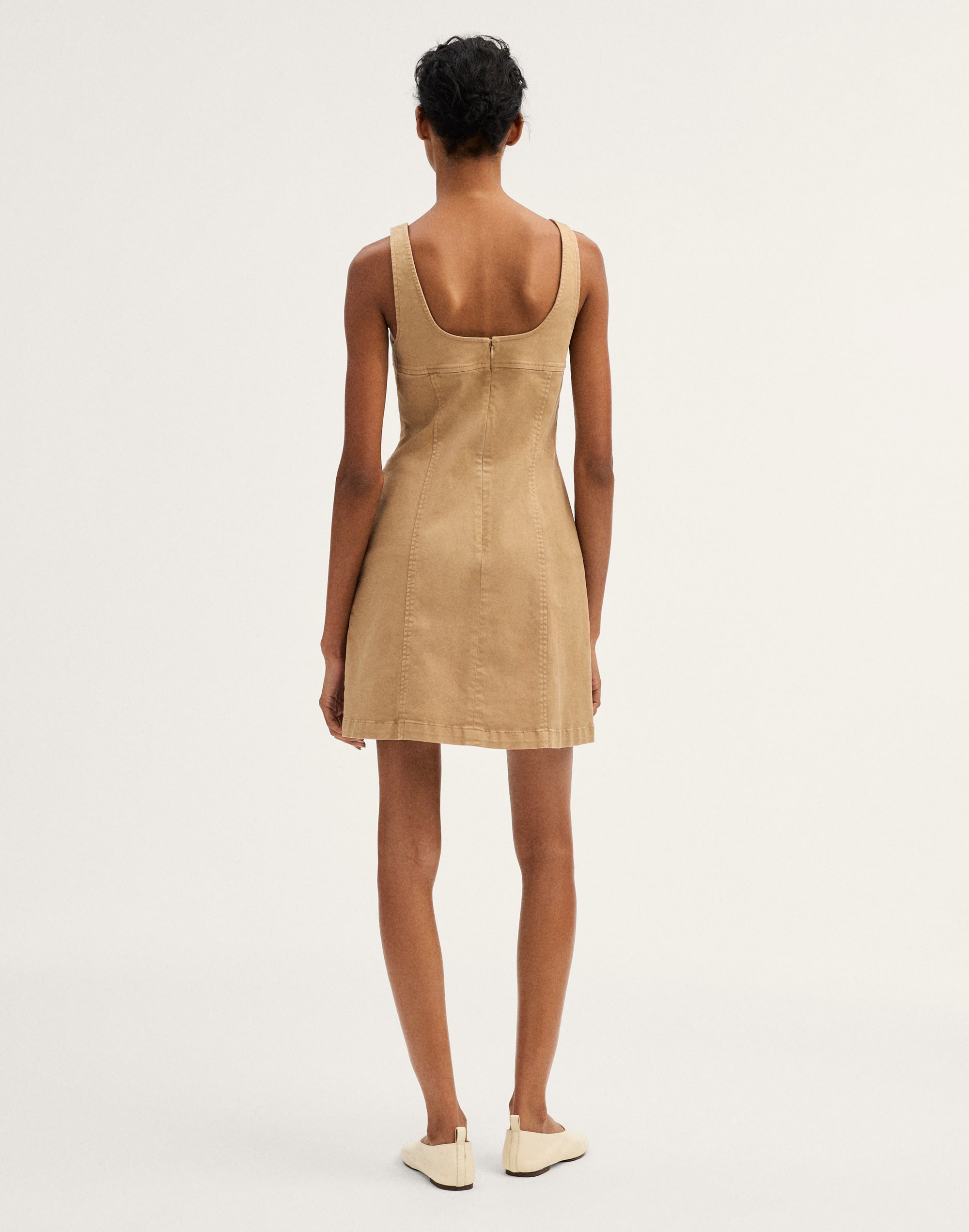 Seamed Squareneck Mini Dress
