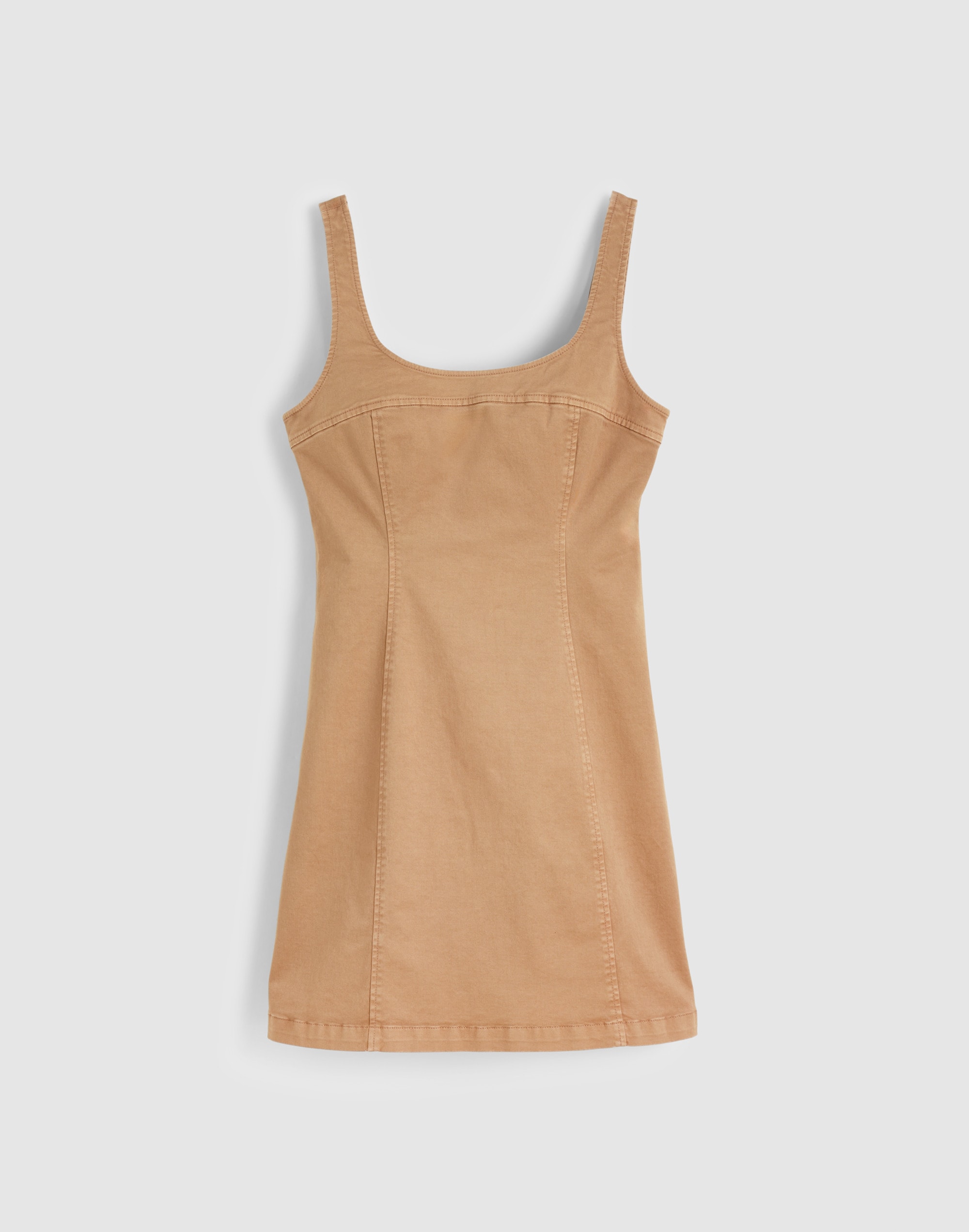 Seamed Squareneck Mini Dress