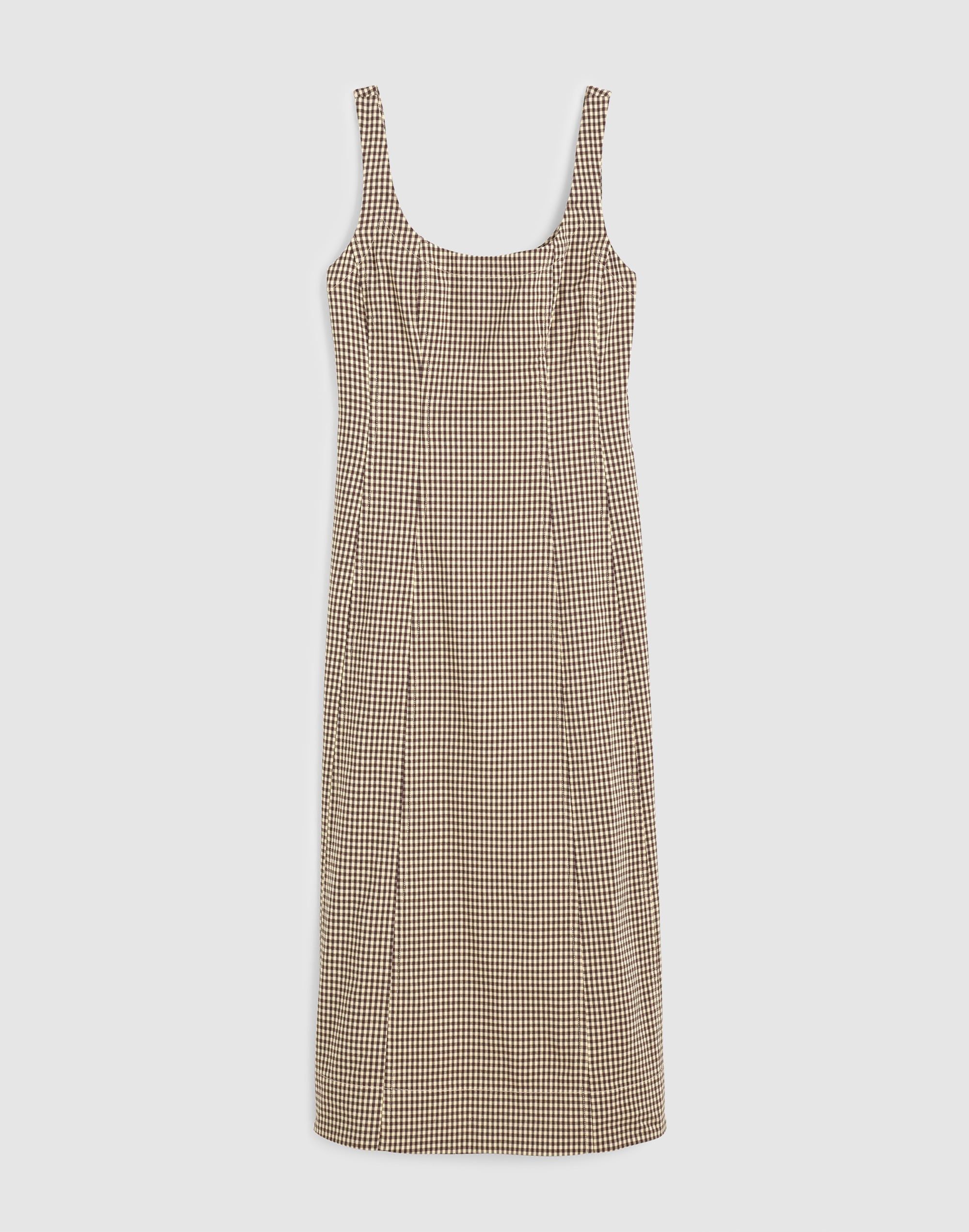 Seamed Scoopneck Midi Dress