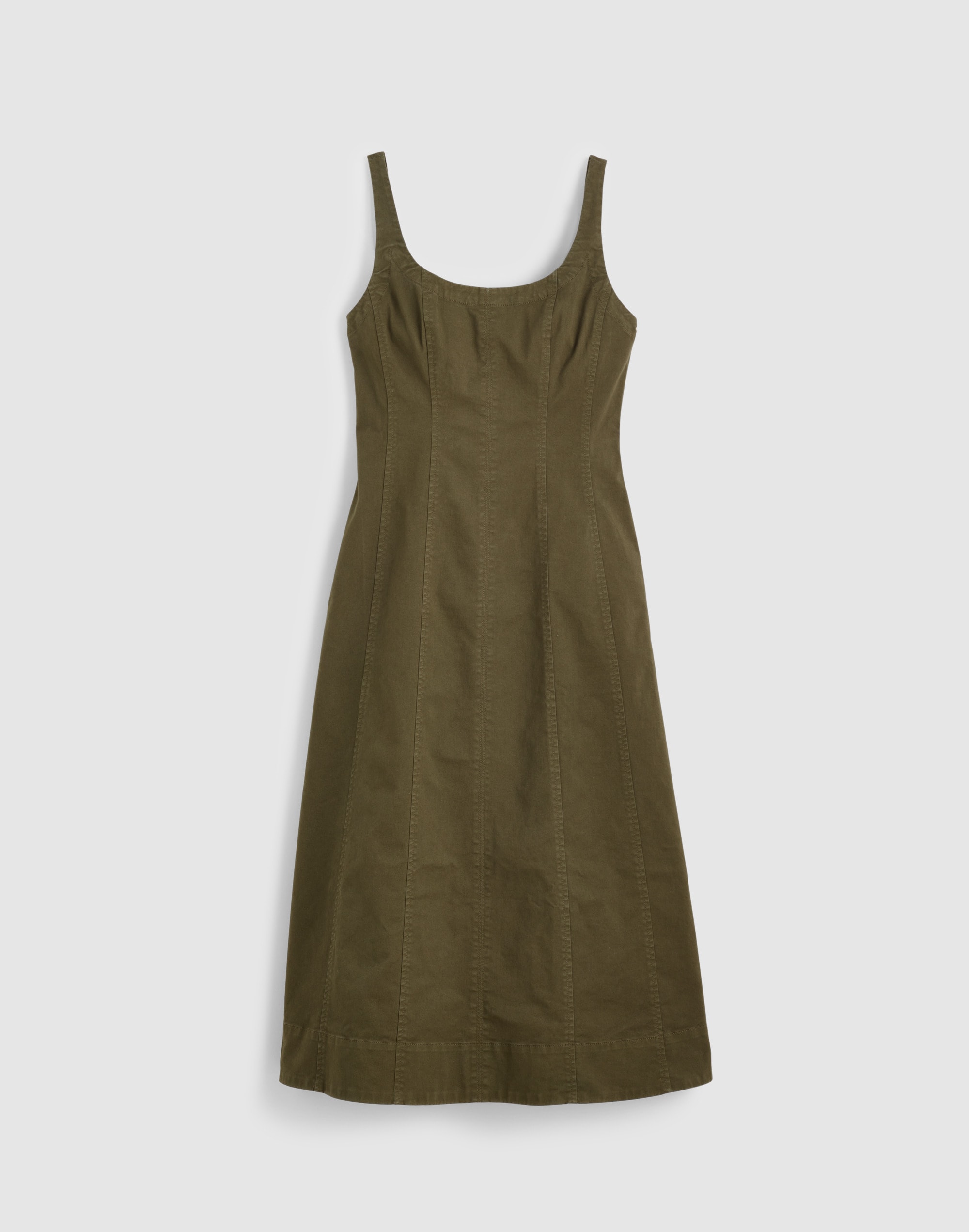 Seamed Scoopneck Midi Dress
