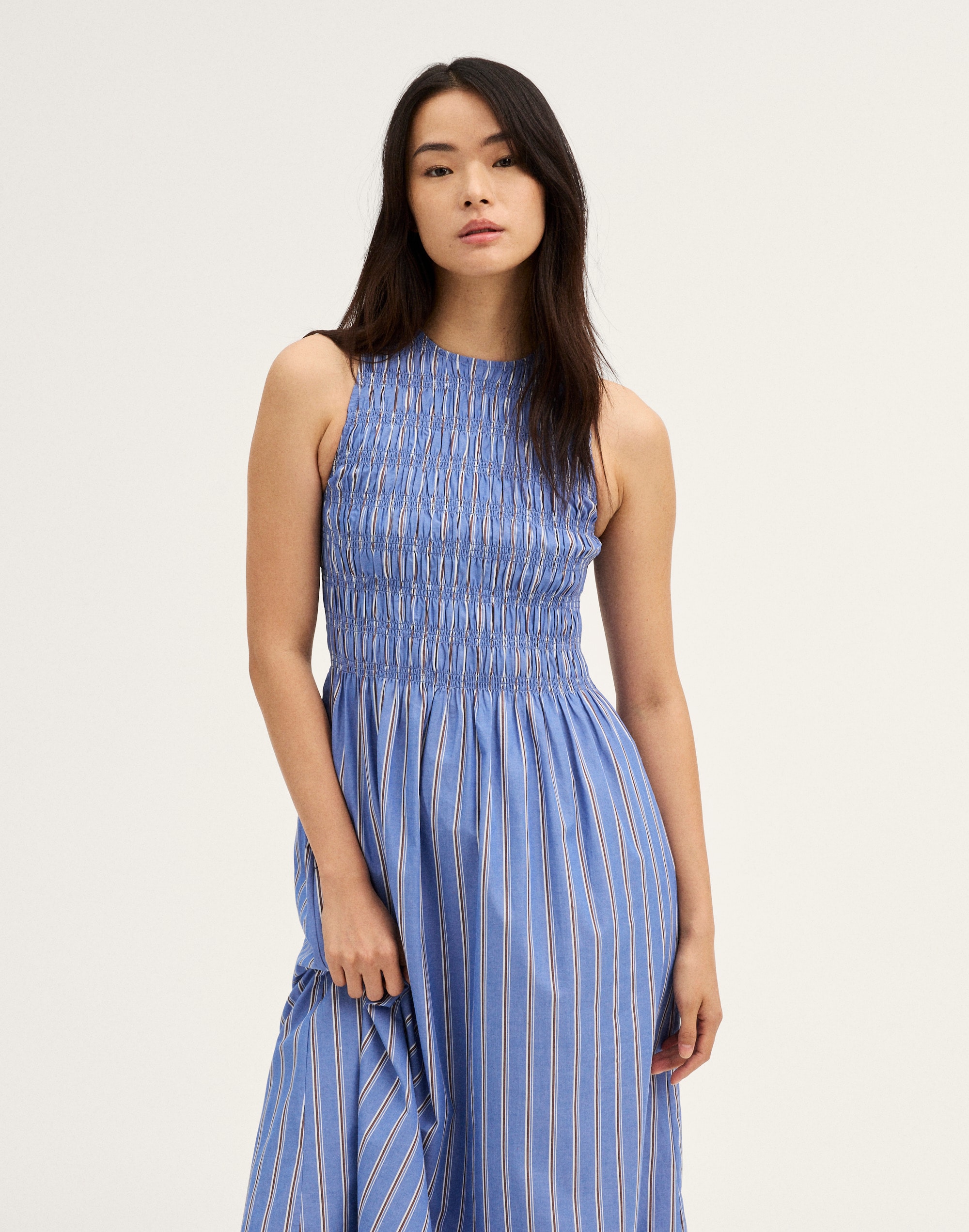 Smocked Racerback Midi Dress