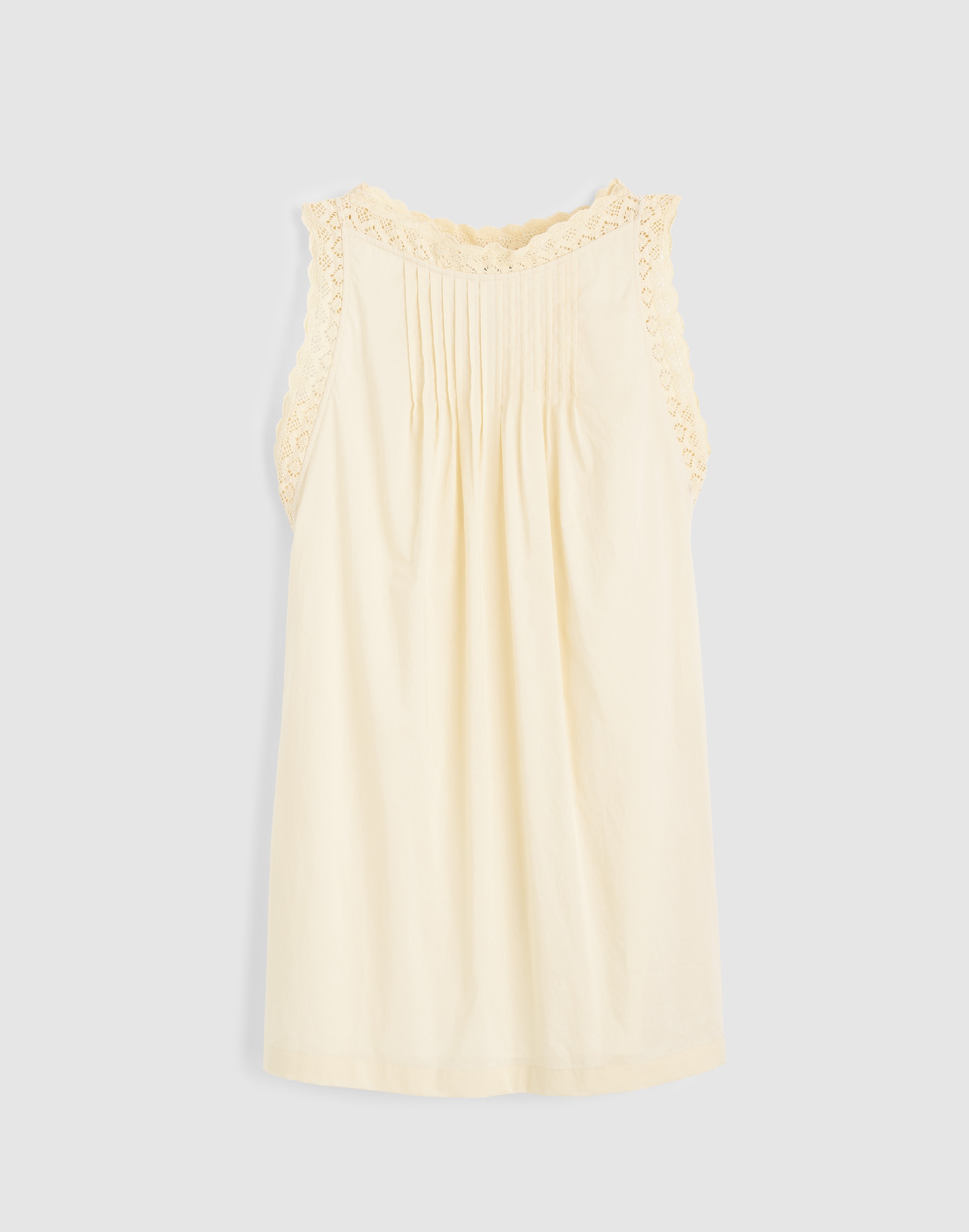 Crochet-Trim Boatneck Mini Dress