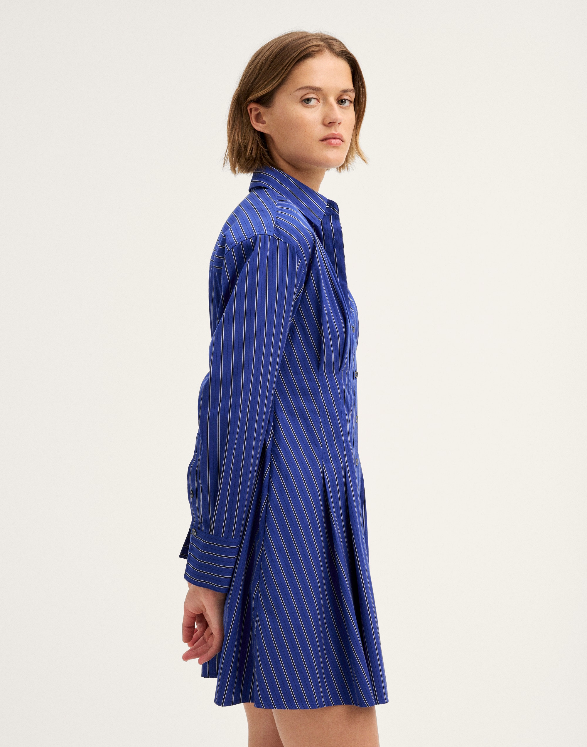 Seamed Mini Shirtdress