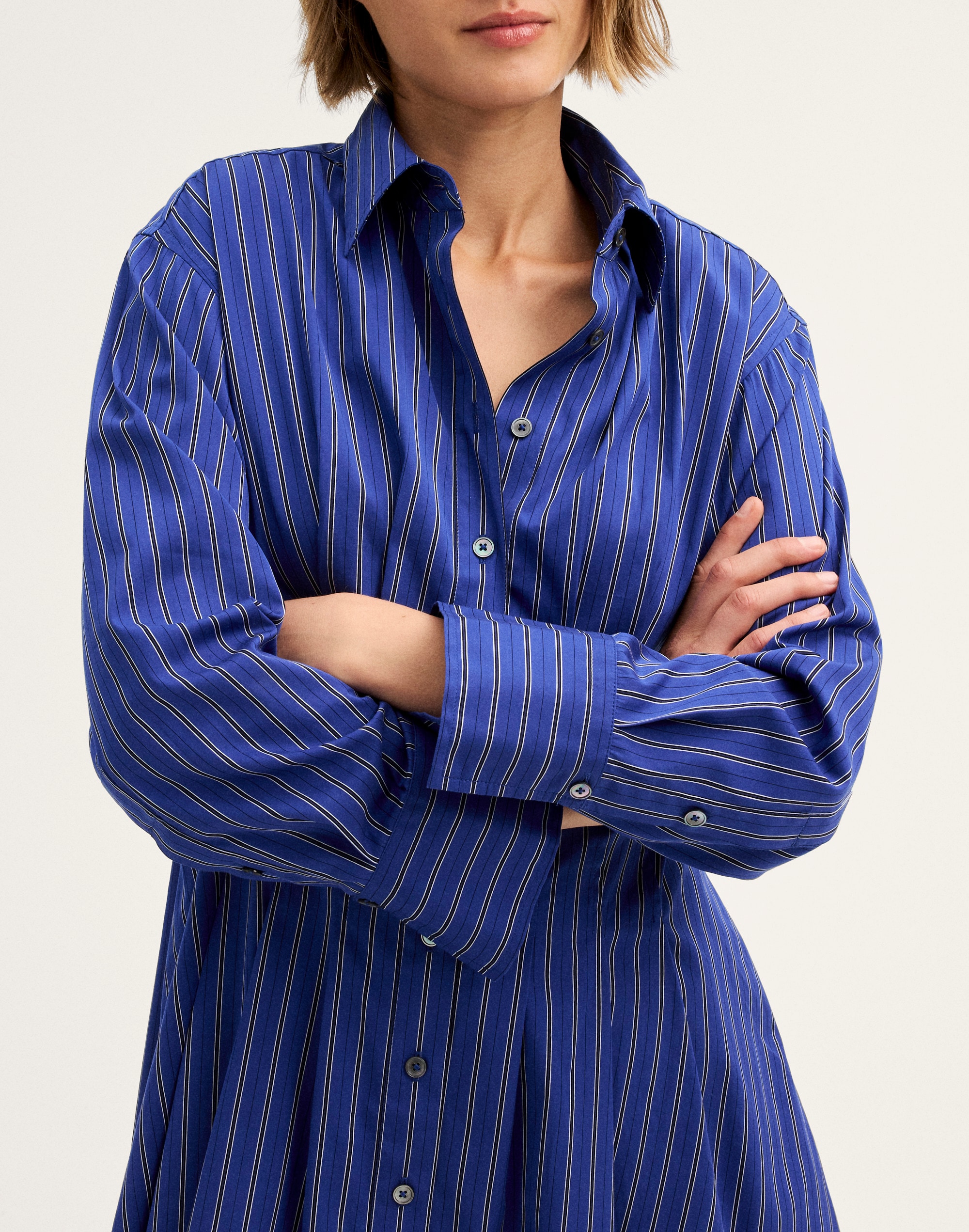 Seamed Mini Shirtdress