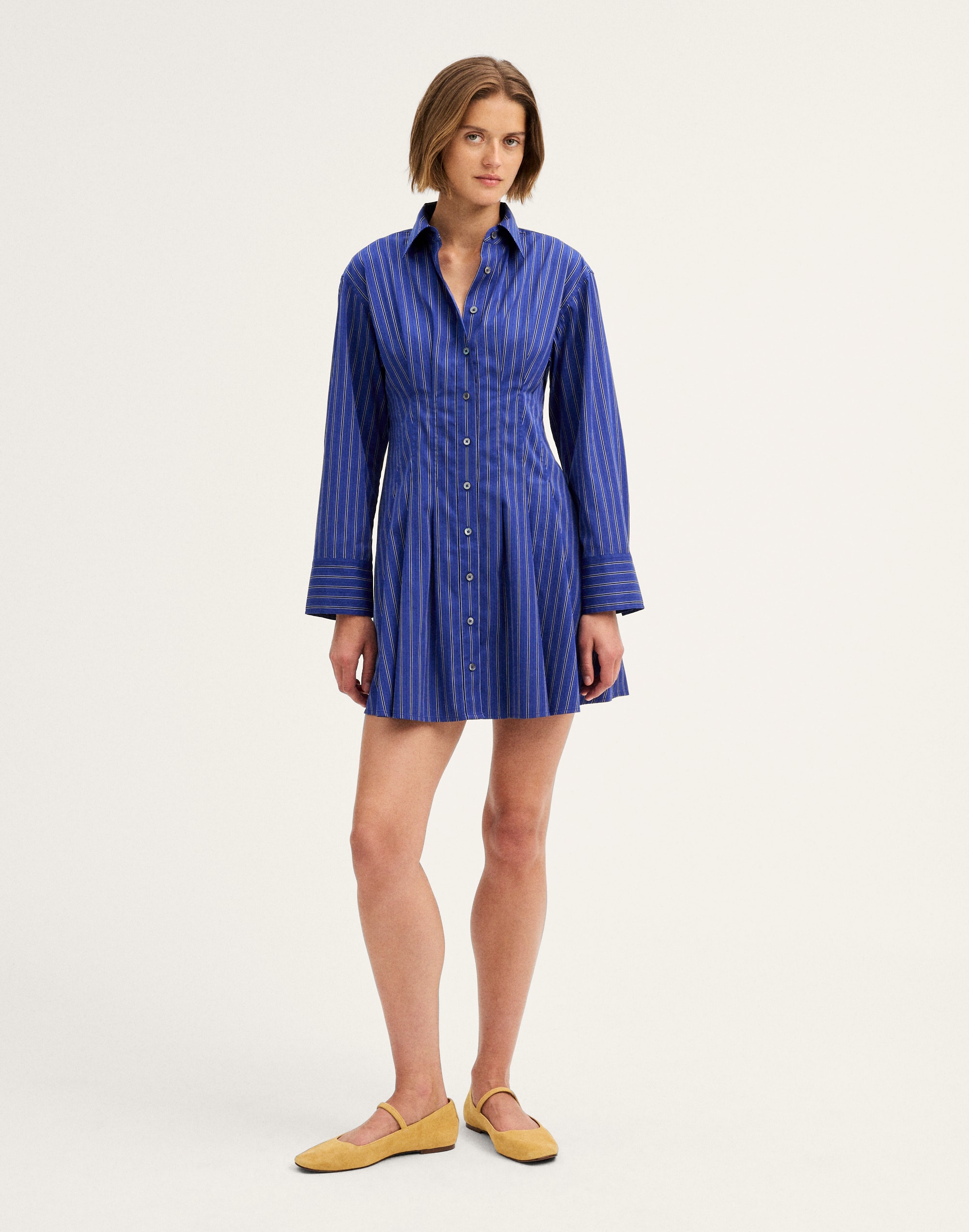 Seamed Mini Shirtdress