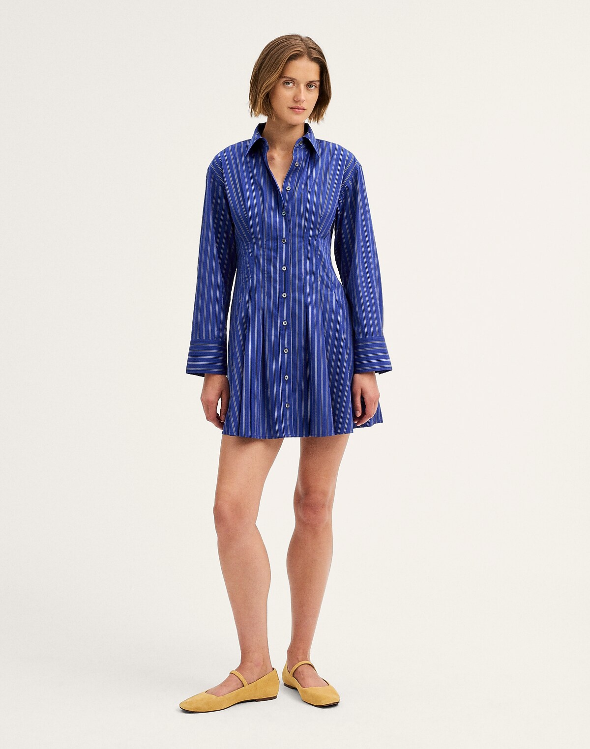Seamed Mini Shirtdress