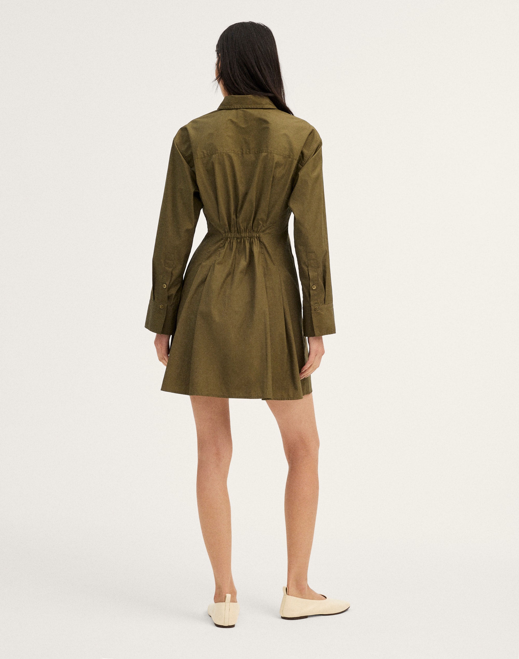 Seamed Mini Shirtdress