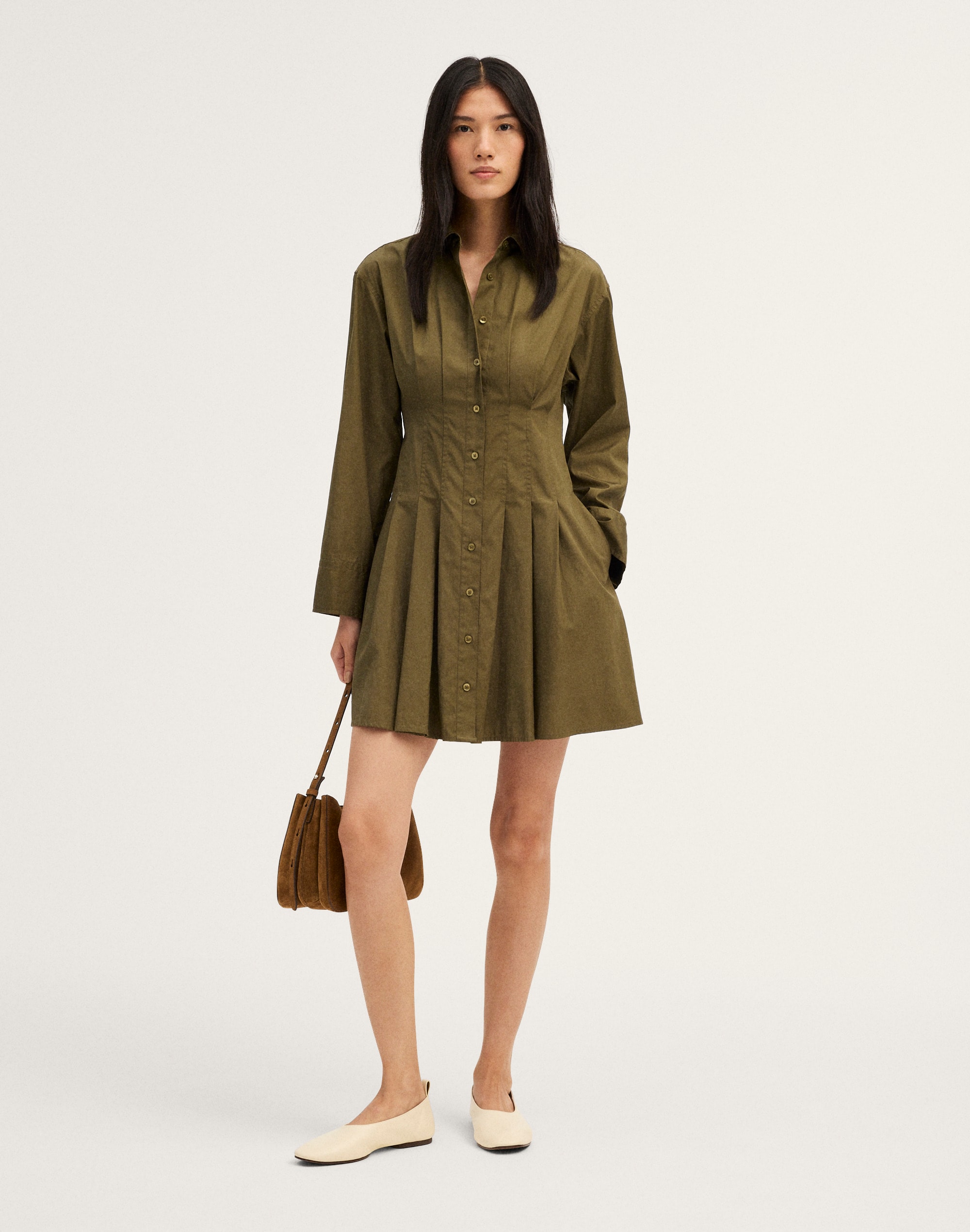 Seamed Mini Shirtdress