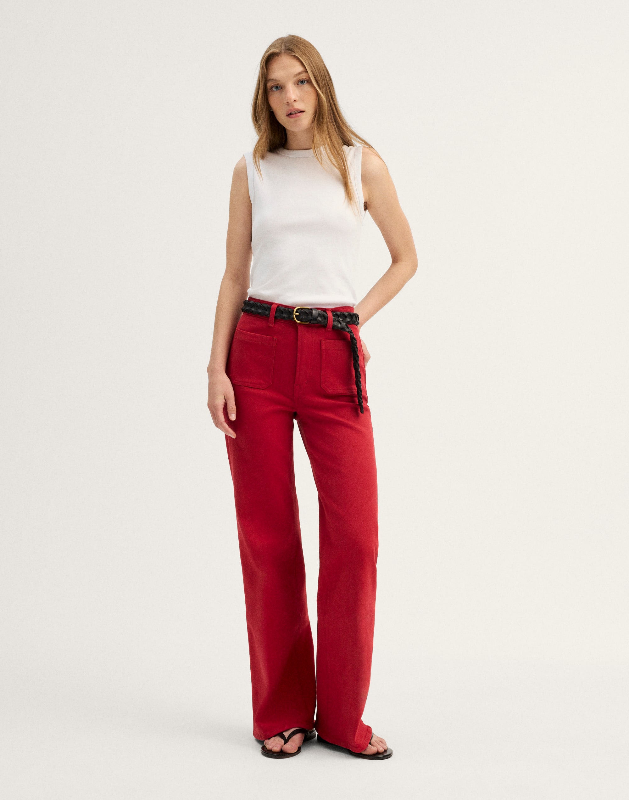 The Emmy Wide-Leg Pant - Red