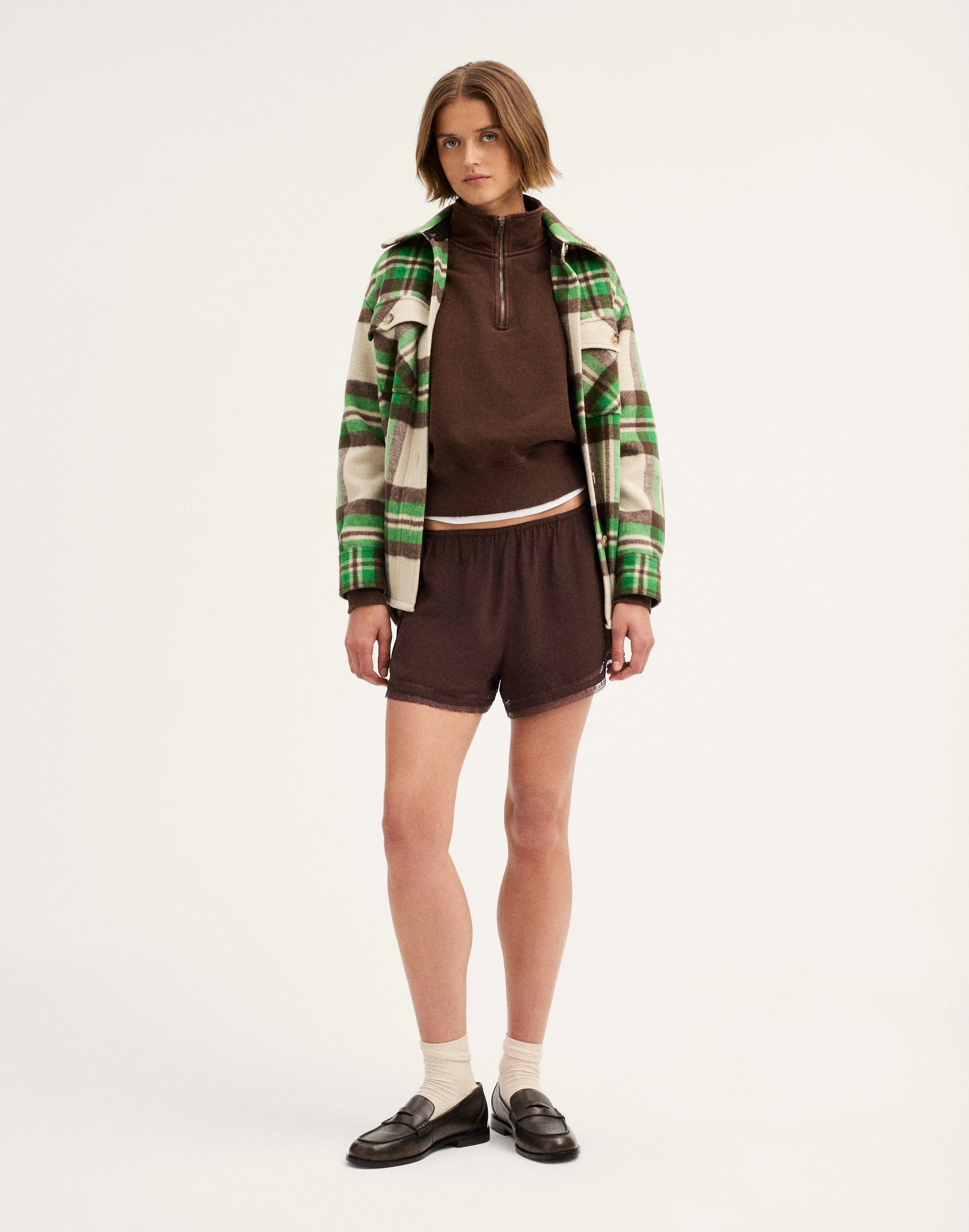 Lace-Trim Pull-On Shorts