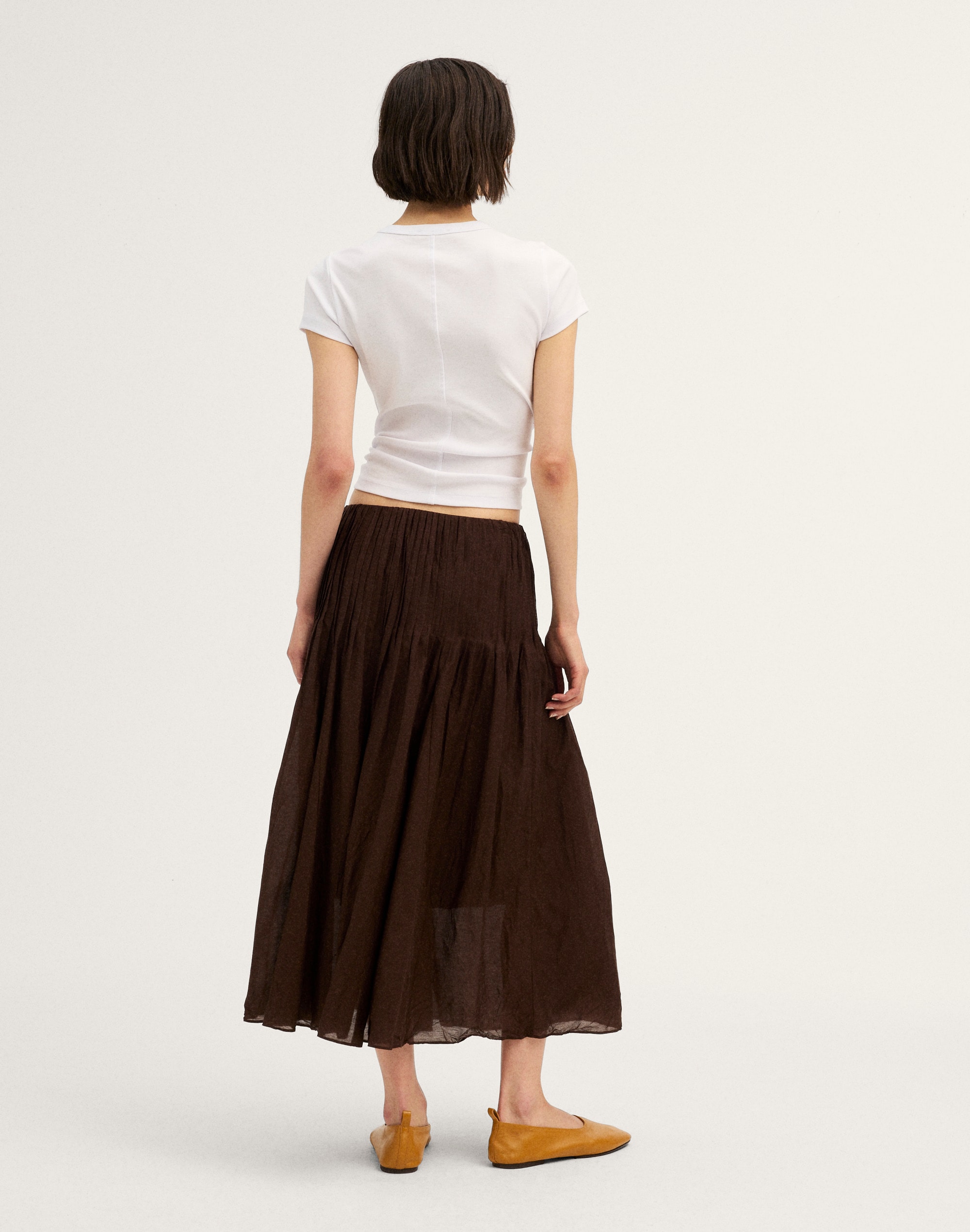 Pintucked Midi Skirt