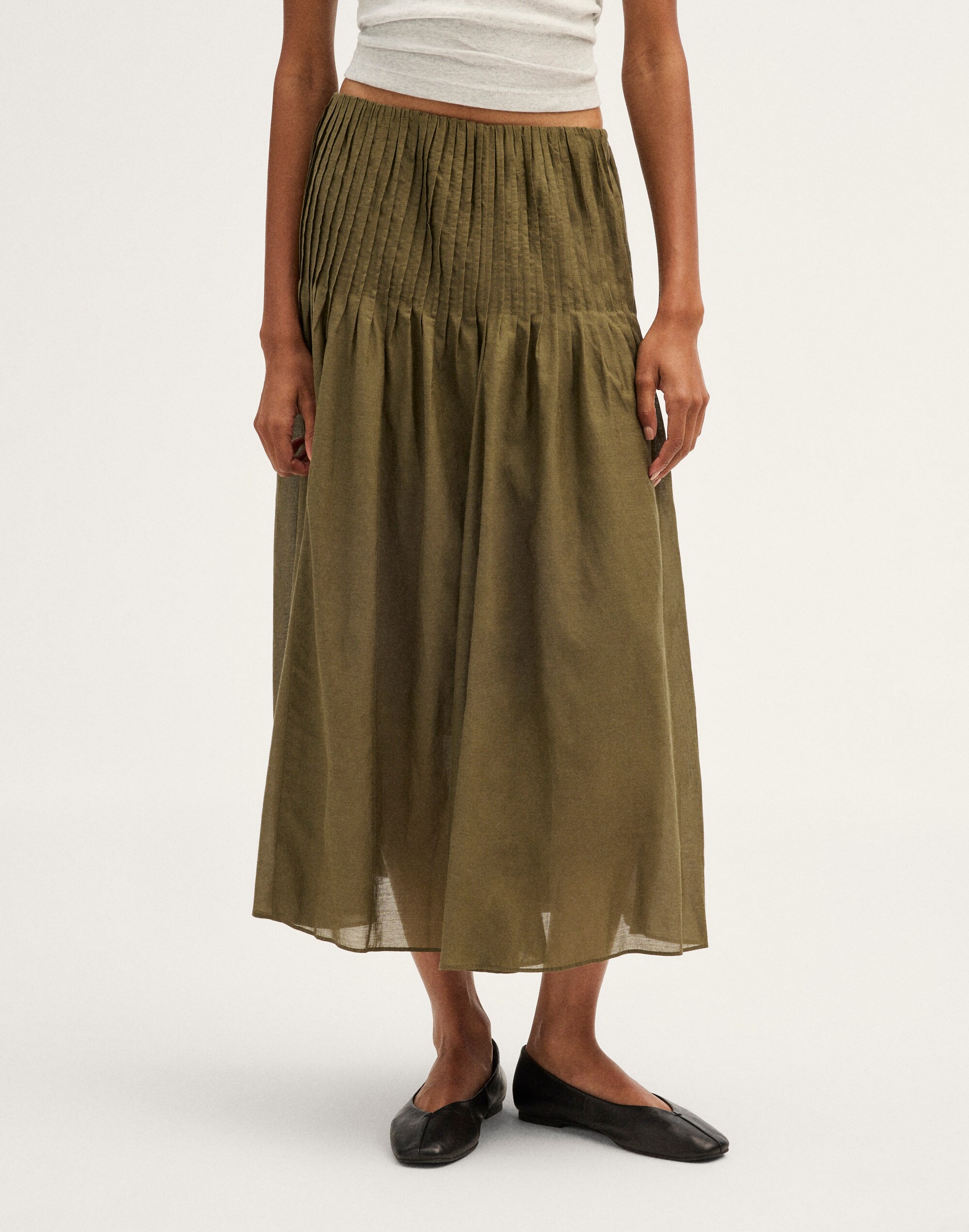 Pintucked Midi Skirt Alternate Image 2