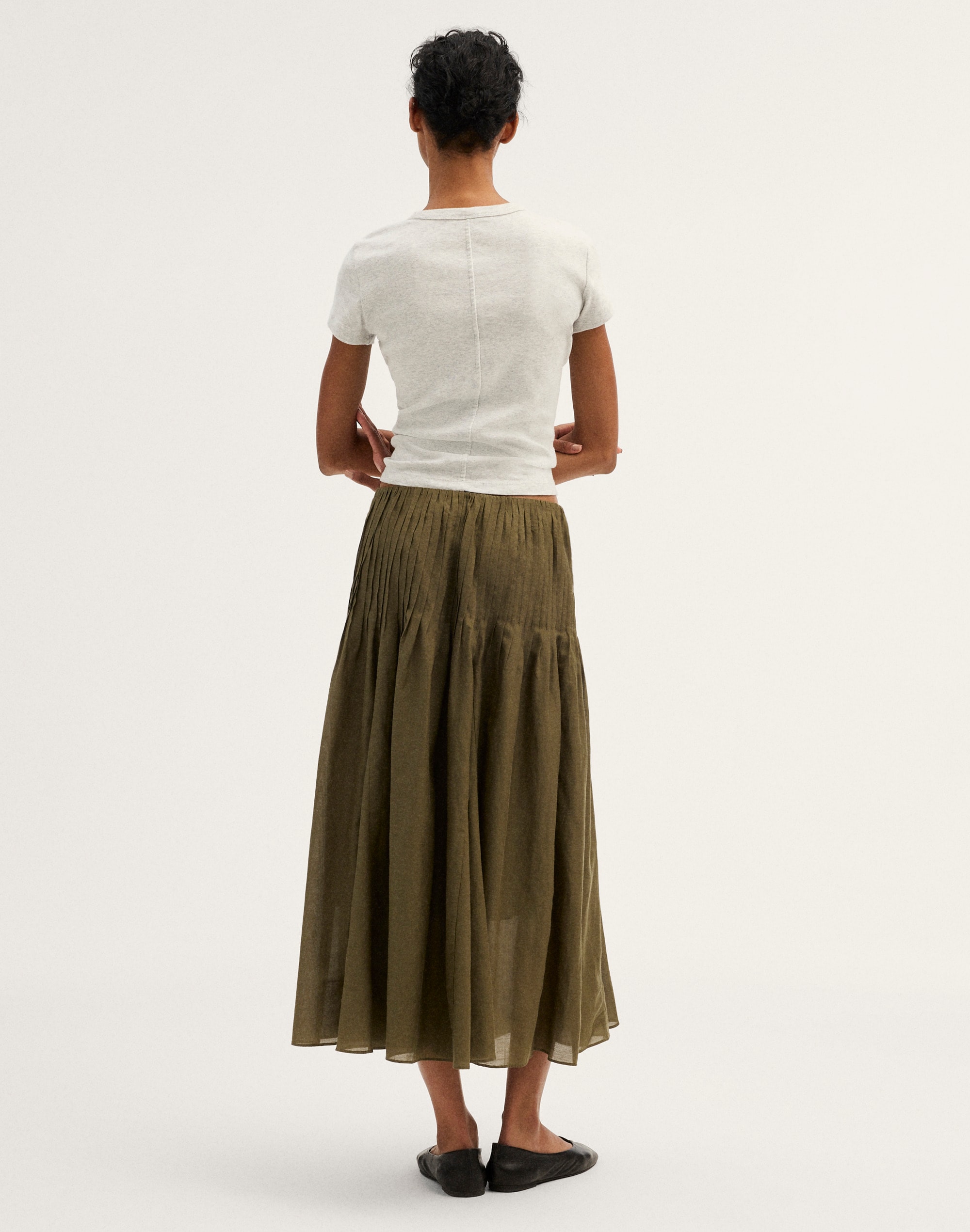 Pintucked Midi Skirt Alternate Image 4