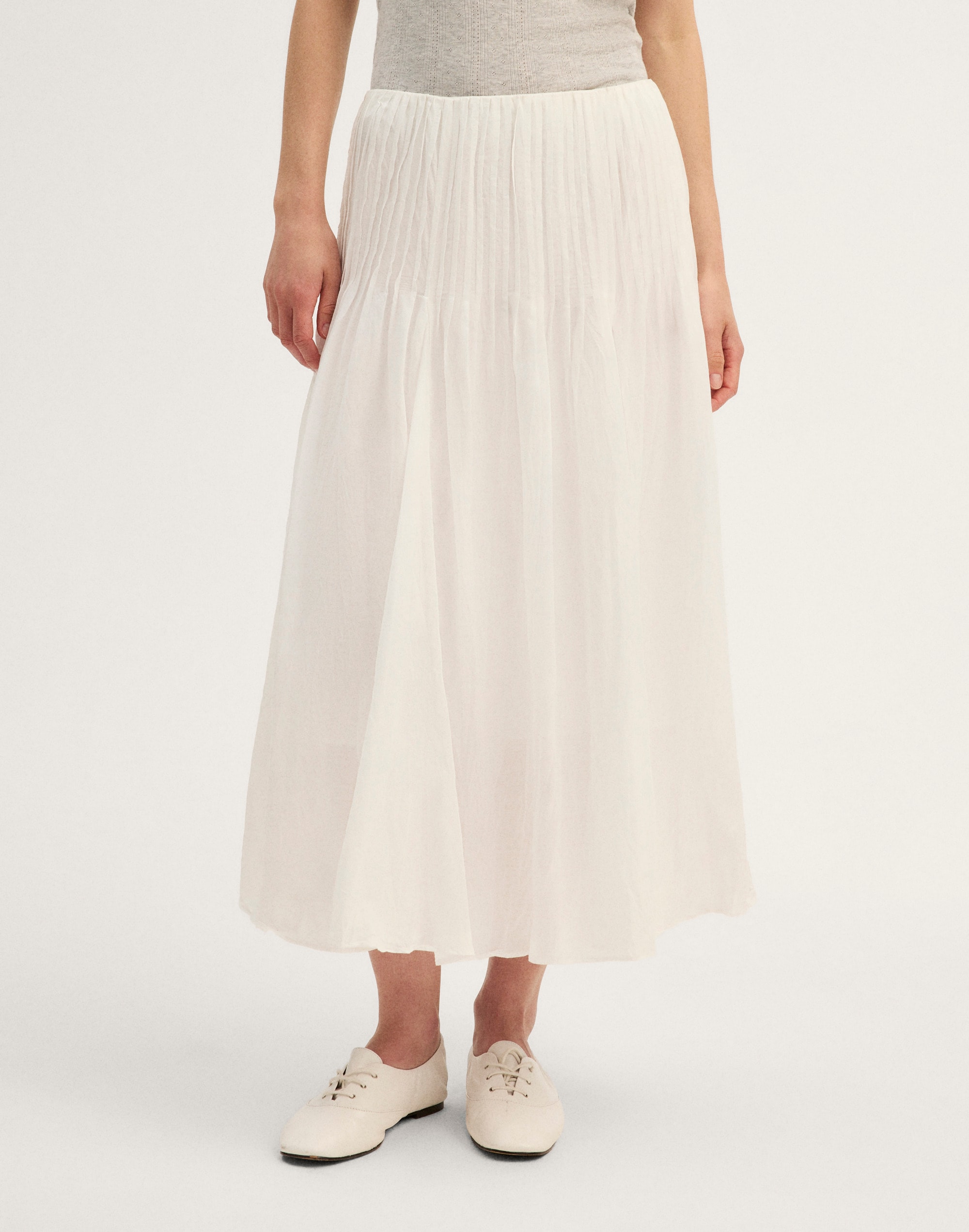 Pintucked Midi Skirt