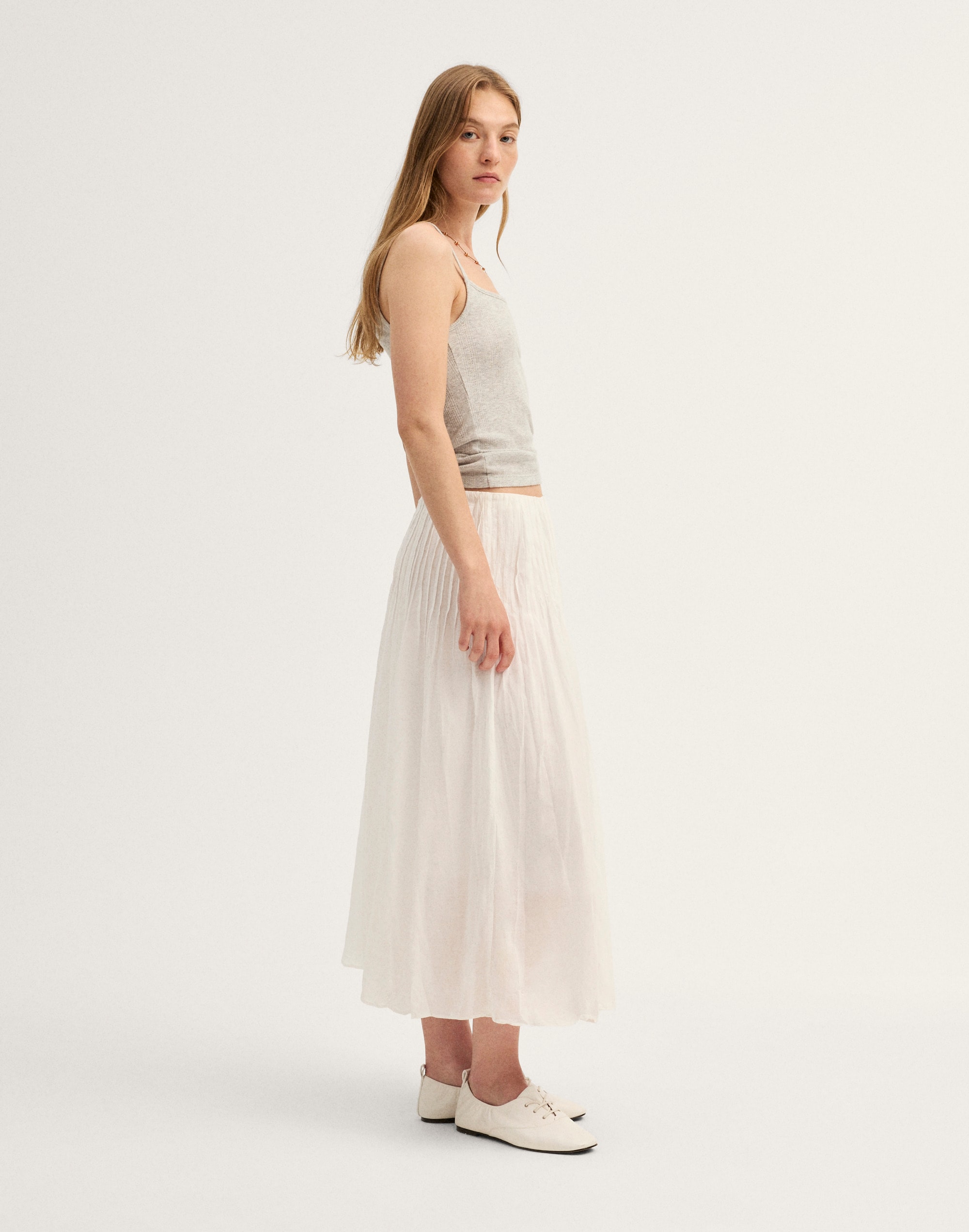 Pintucked Midi Skirt