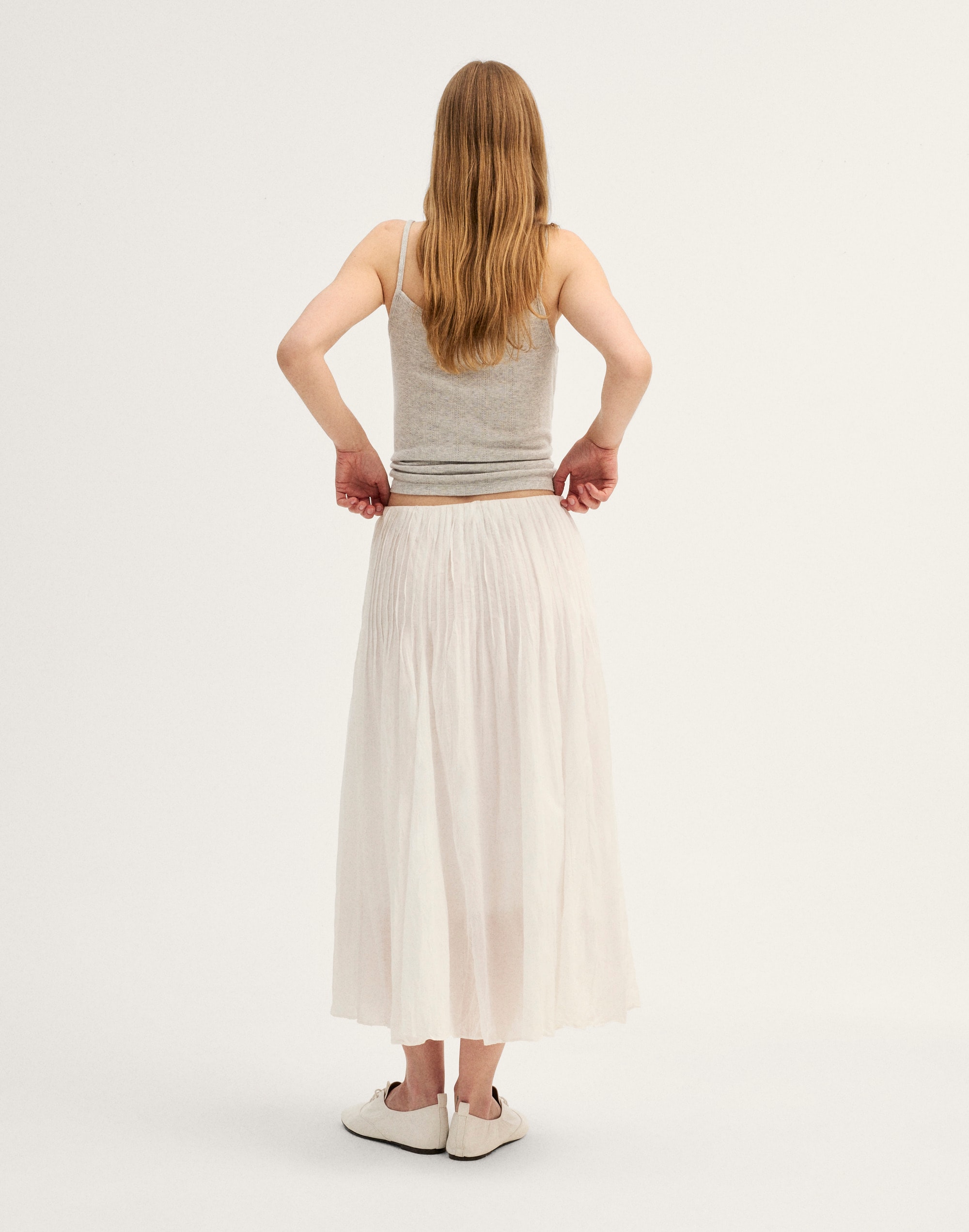 Pintucked Midi Skirt