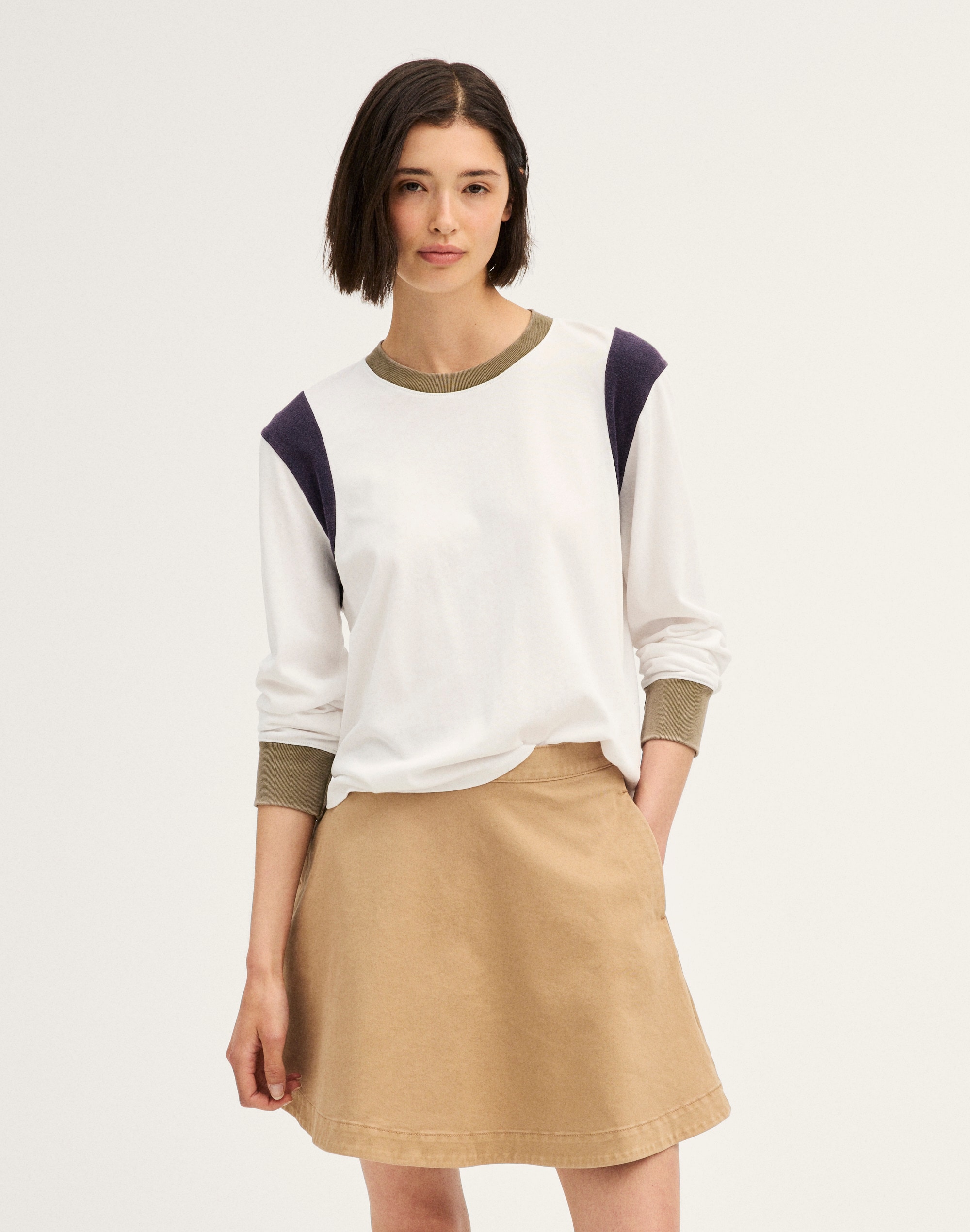 Seamed Mini Skirt