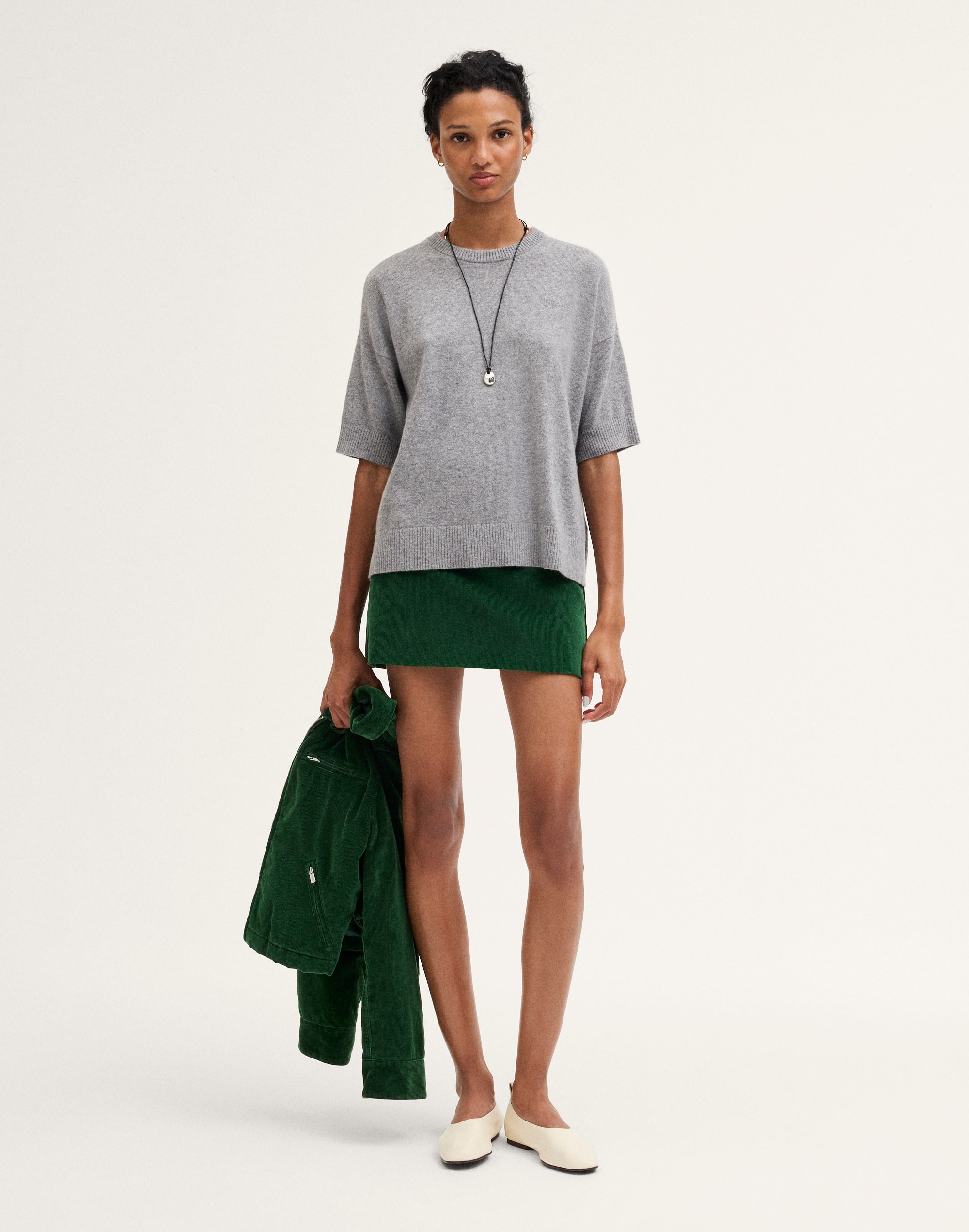 Madewell Back-zip Mini Skirt In Noble Ivy