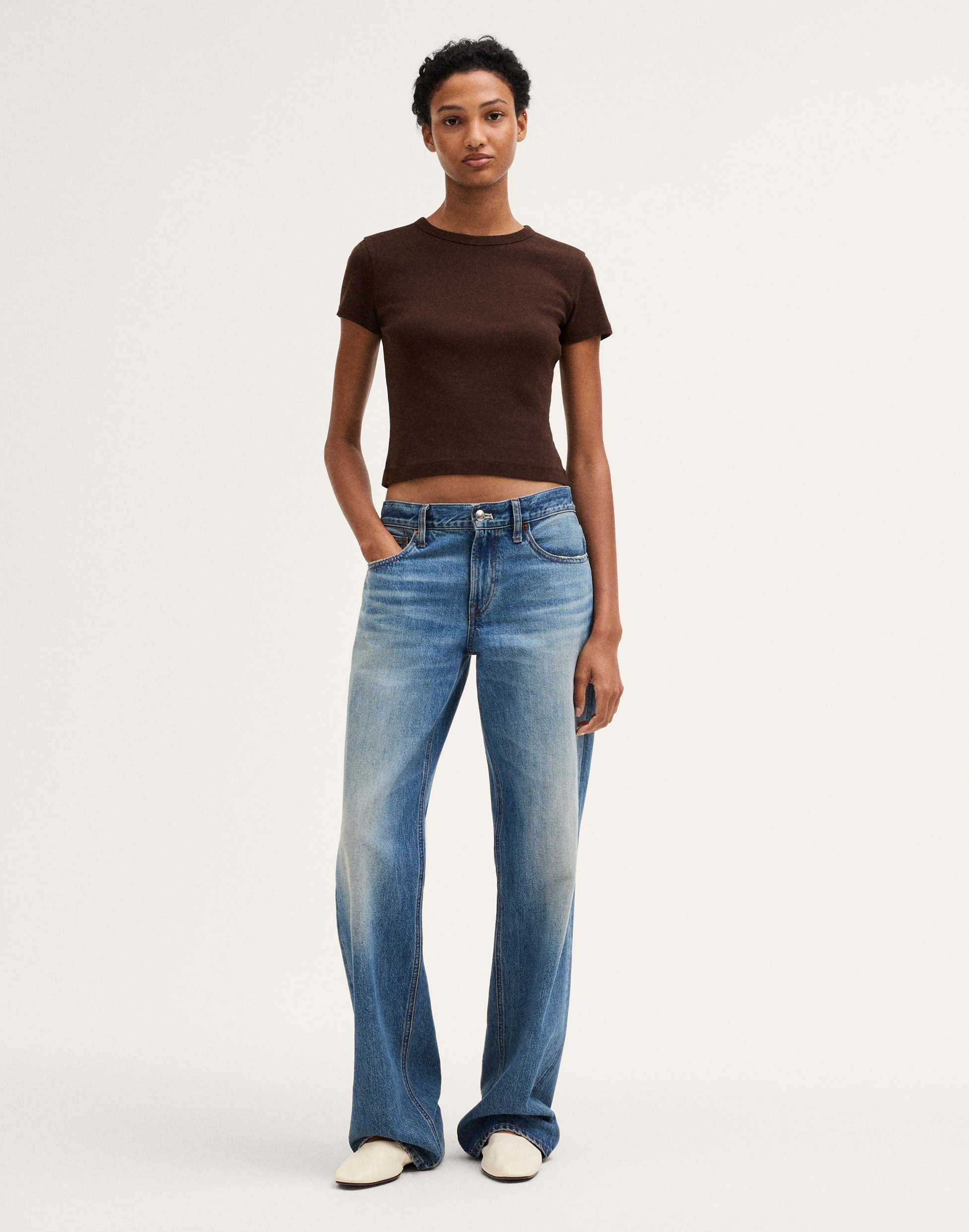The '90s Cropped Tee in Compact Cotton