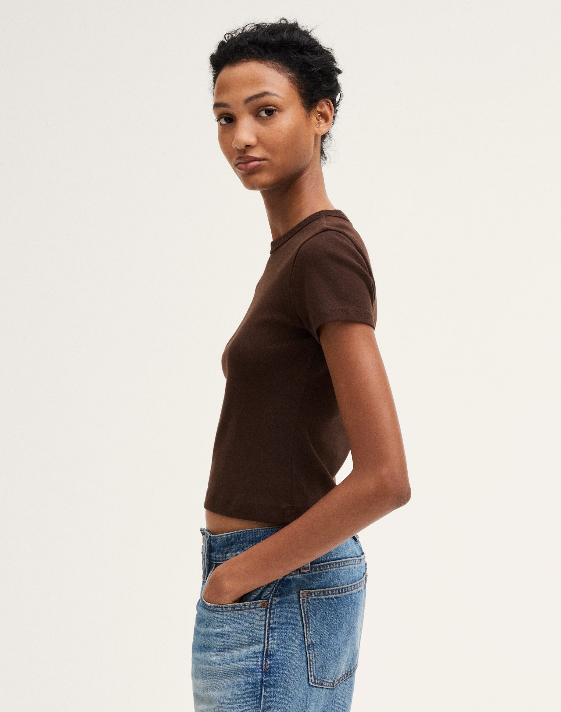 The '90s Cropped Tee in Compact Cotton