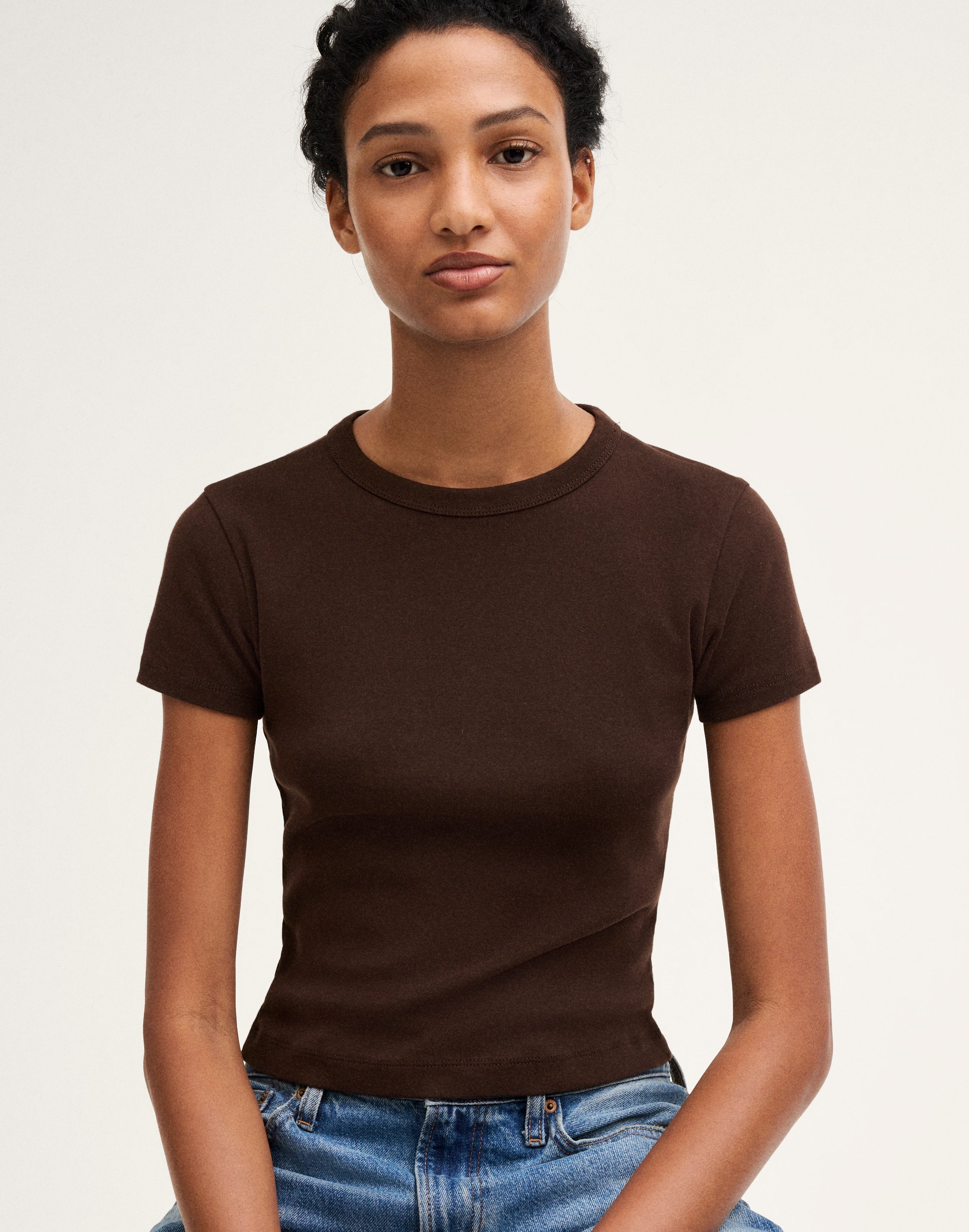 The '90s Cropped Tee in Compact Cotton