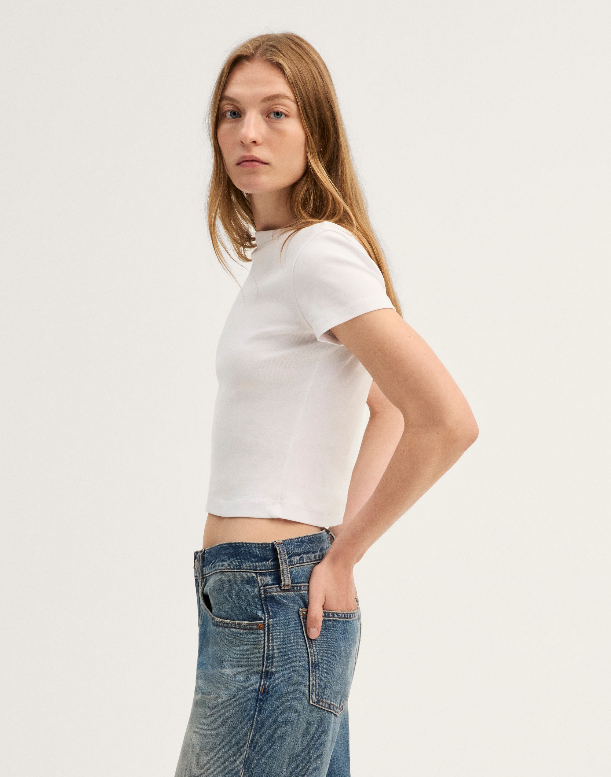 The '90s Cropped Tee in Compact Cotton