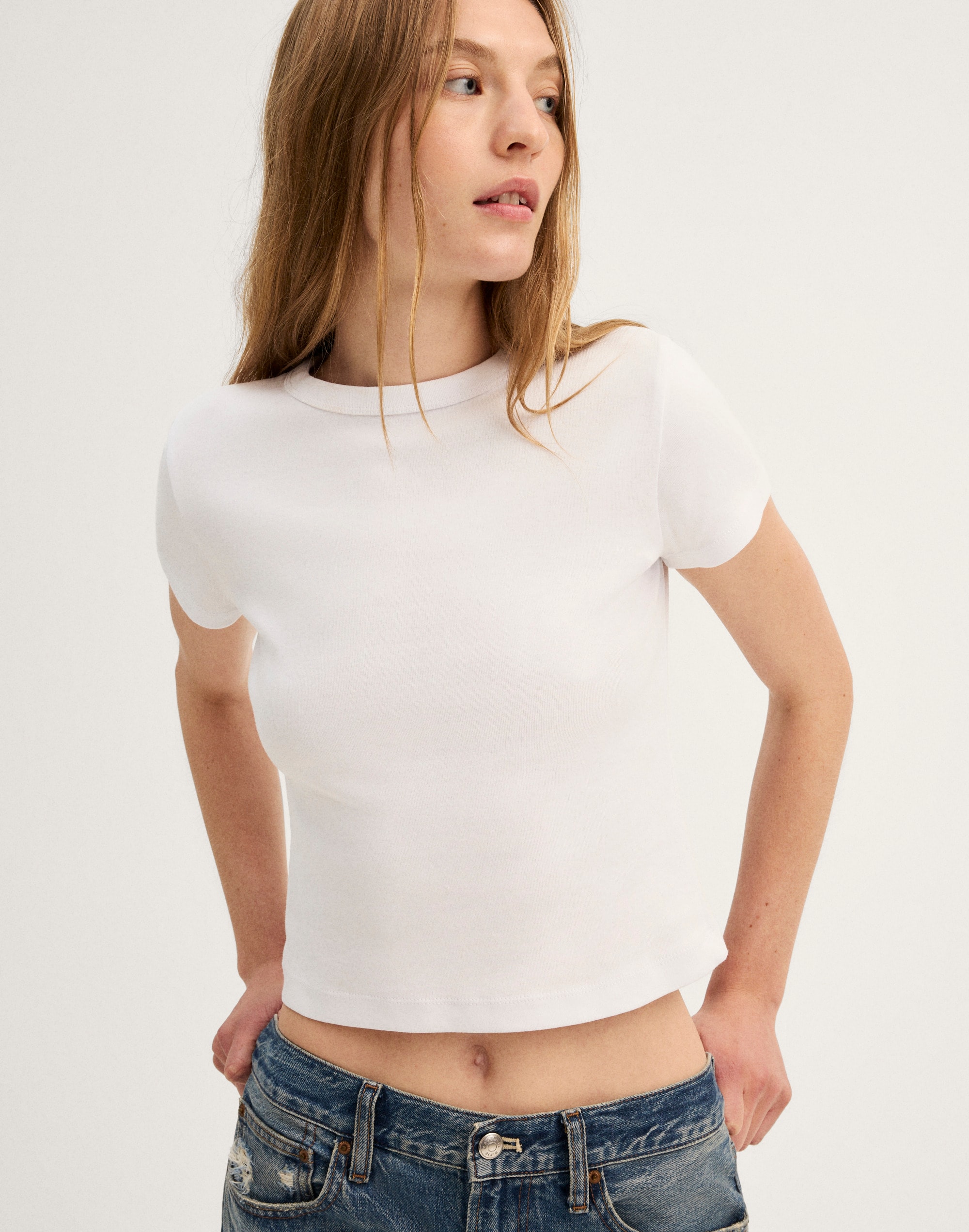 the '90s cropped tee in compact cotton