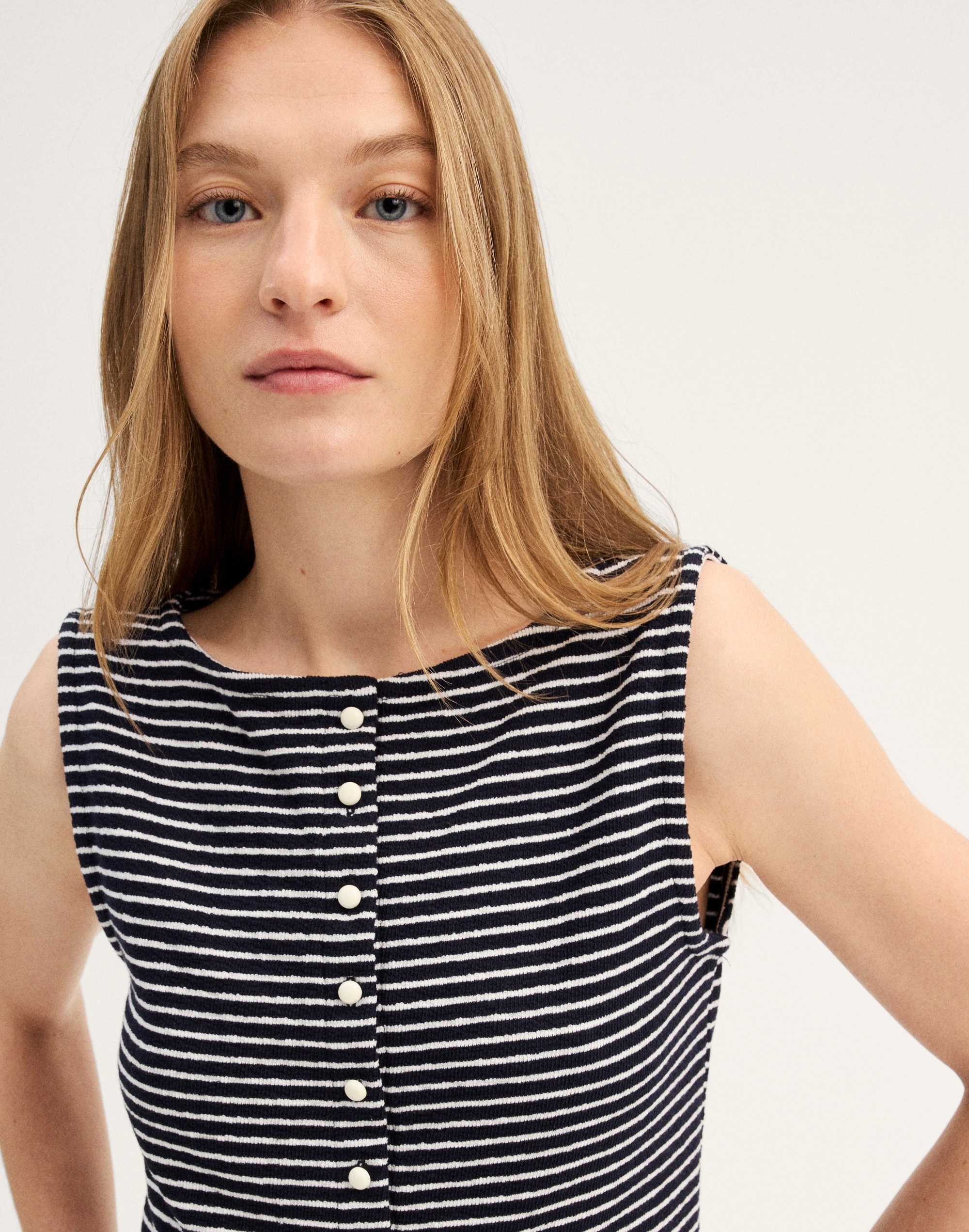 Madewell Sleeveless Boatneck Vest Top In Multi