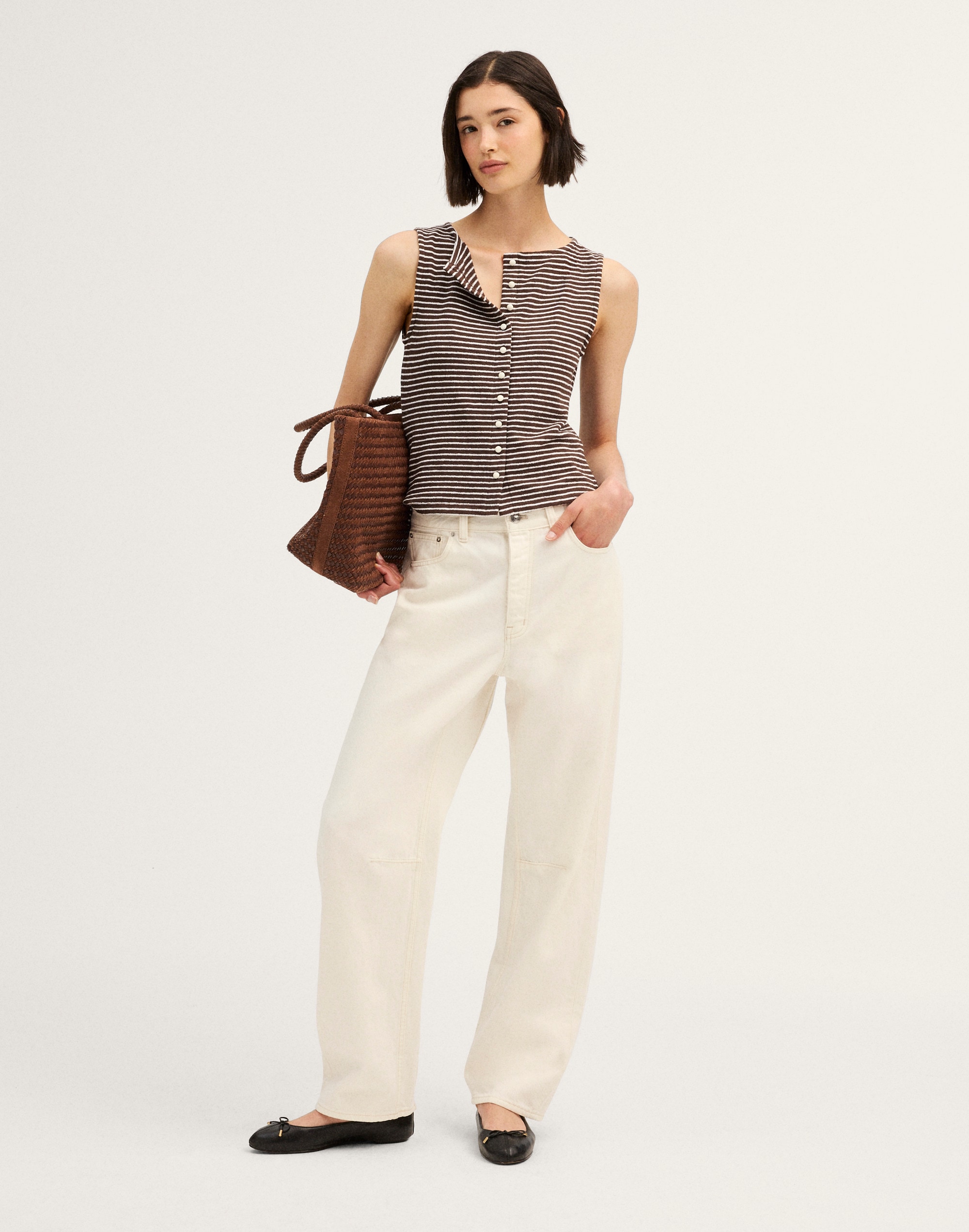 Sleeveless Boatneck Vest Top