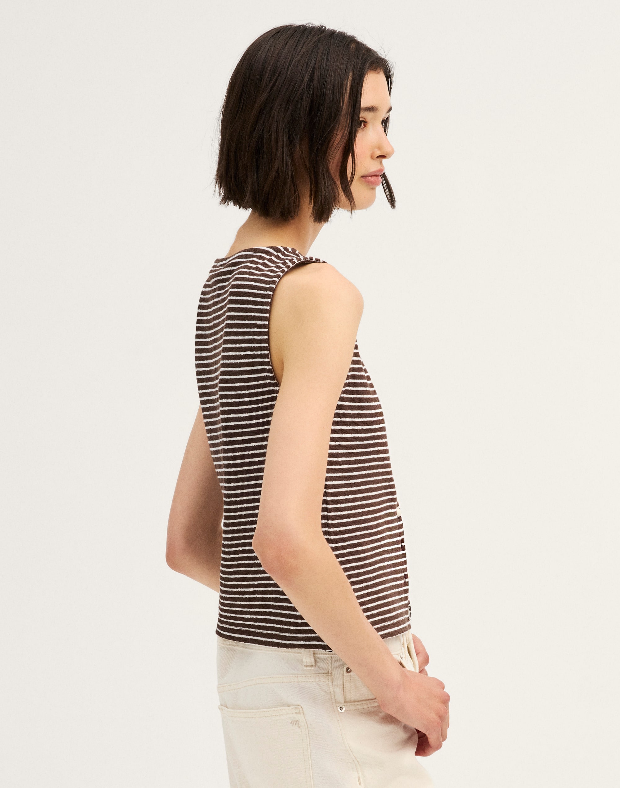 Sleeveless Boatneck Vest Top