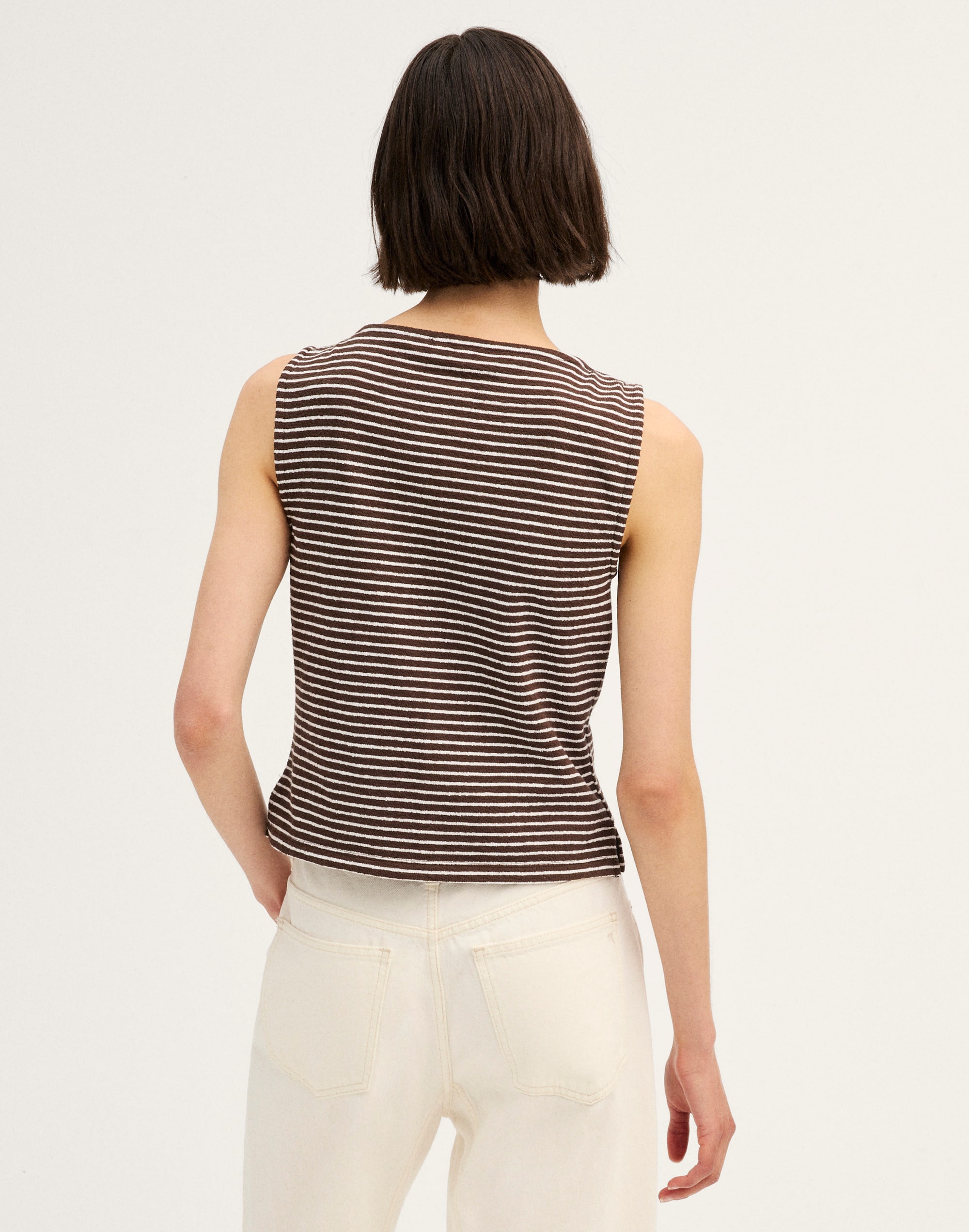 Sleeveless Boatneck Vest Top