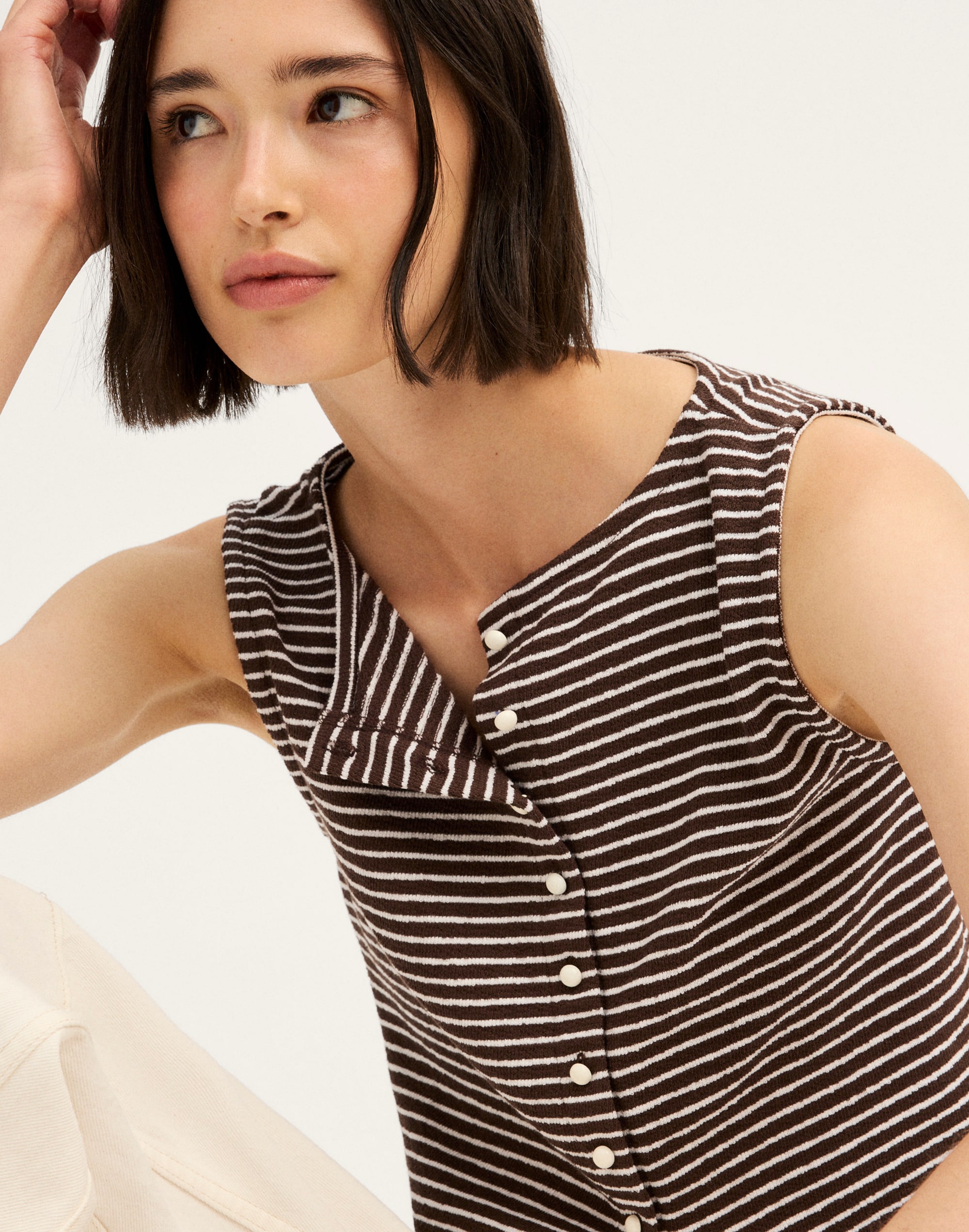 Sleeveless Boatneck Vest Top