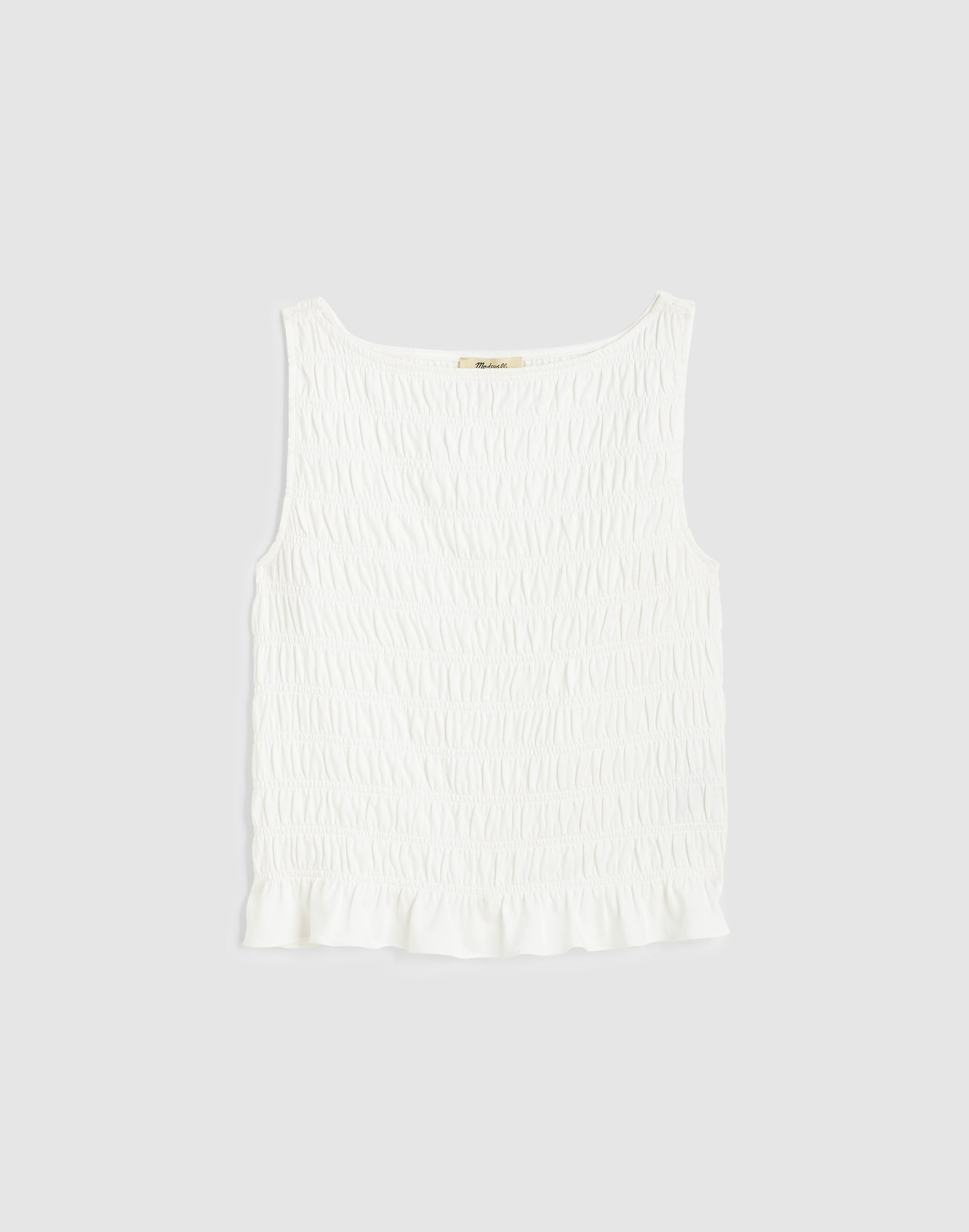 Smocked Boatneck Sleeveless Top