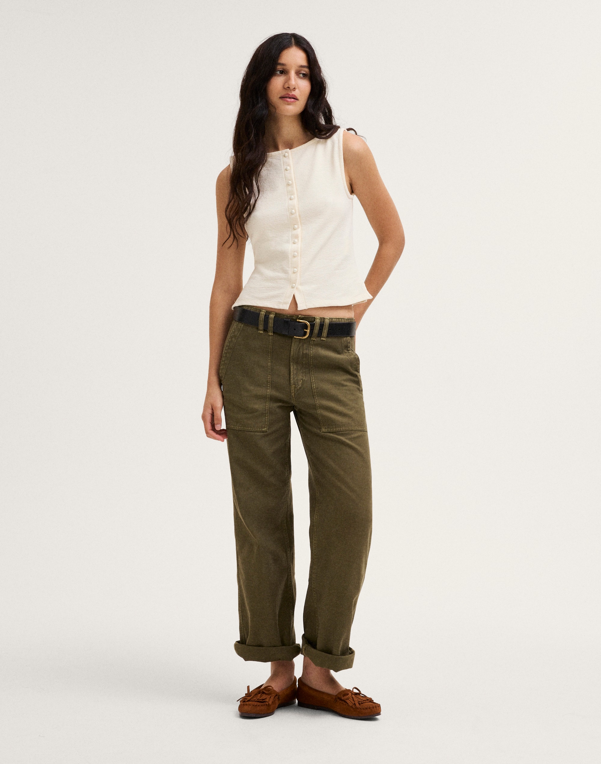 Sleeveless Boatneck Vest Top