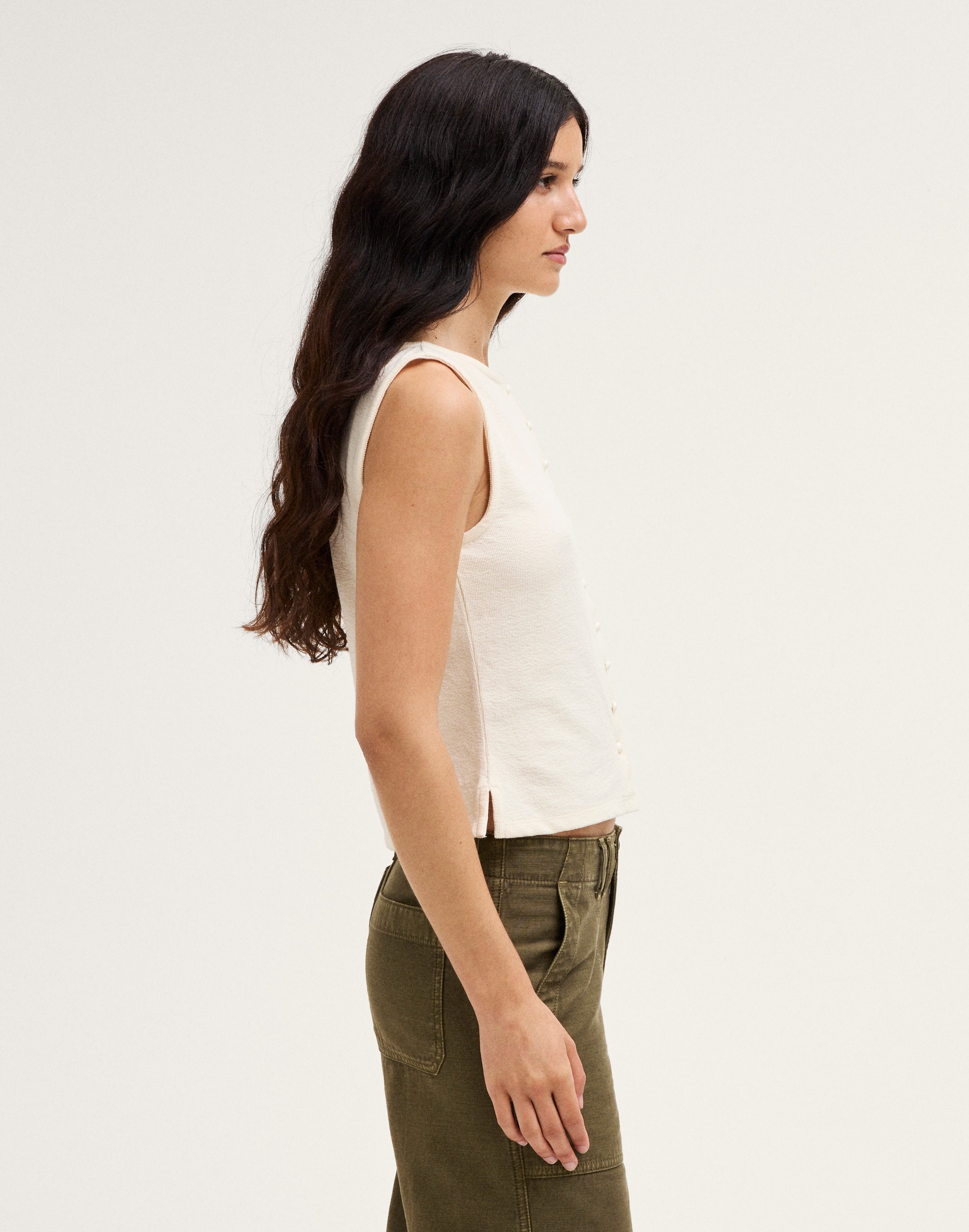 Sleeveless Boatneck Vest Top