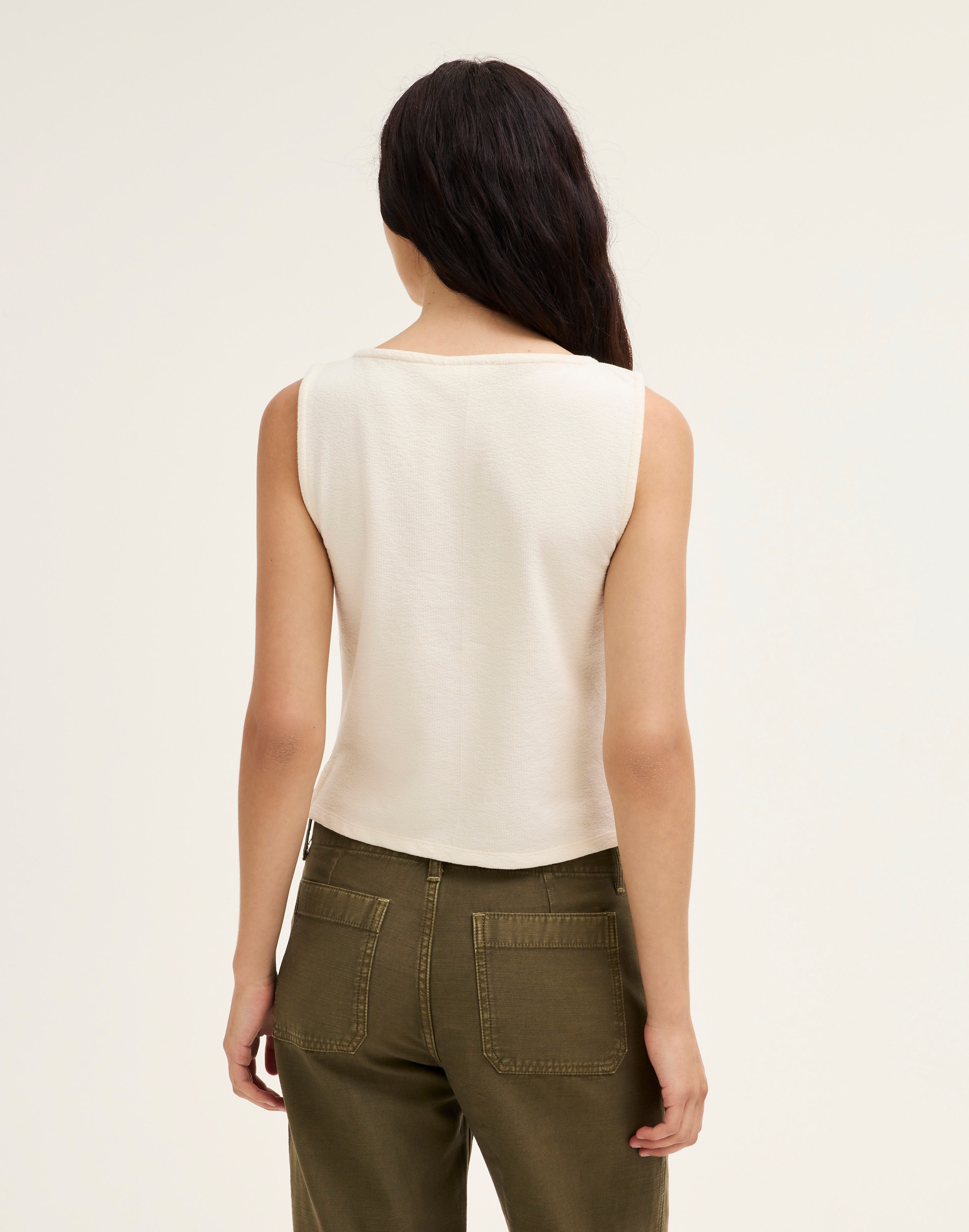 Sleeveless Boatneck Vest Top