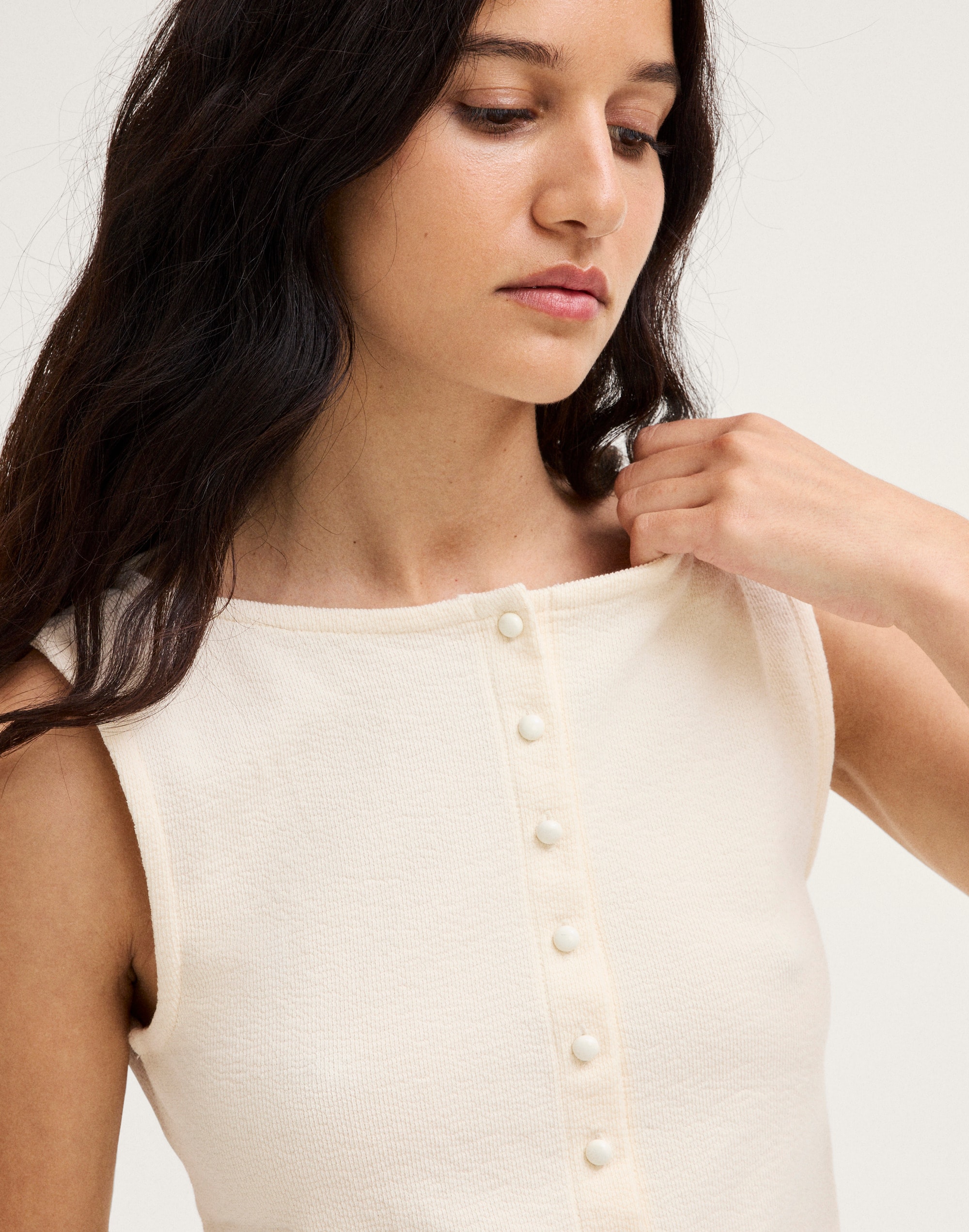 Sleeveless Boatneck Vest Top