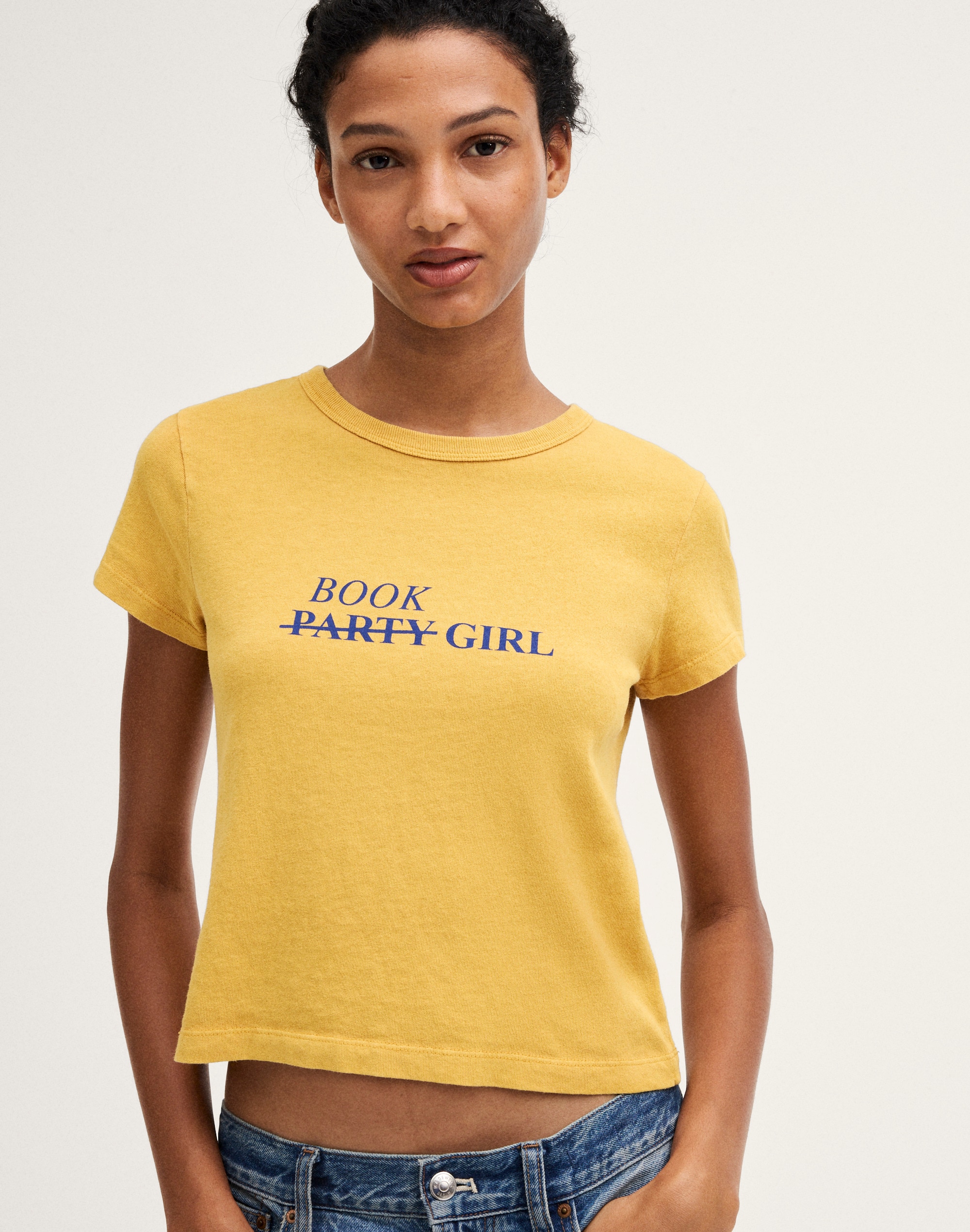 Madewell x NYPL Relaxed Baby Tee in Vintage Jersey