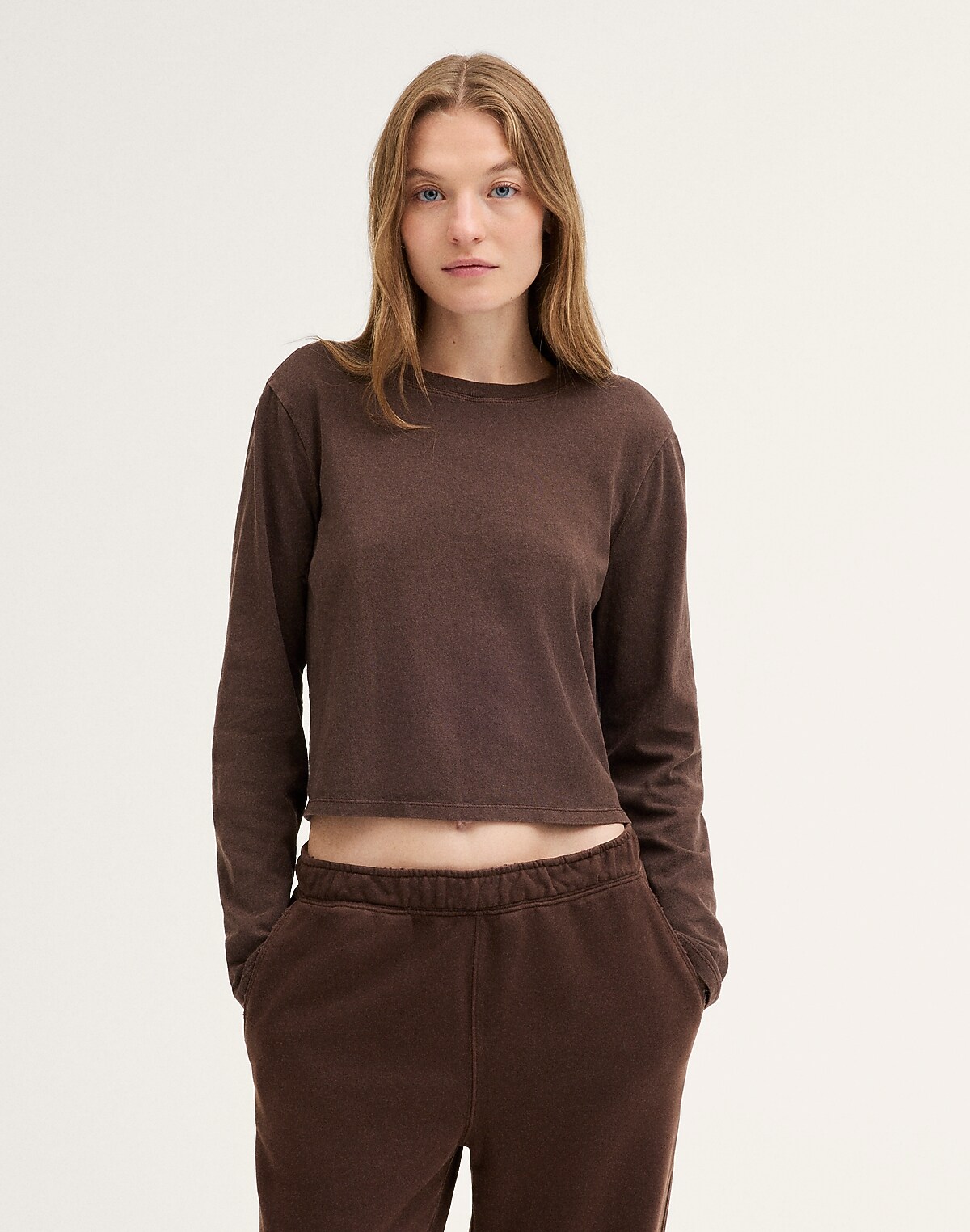 The Long-Sleeve Shrunken Tee in Vintage Jersey