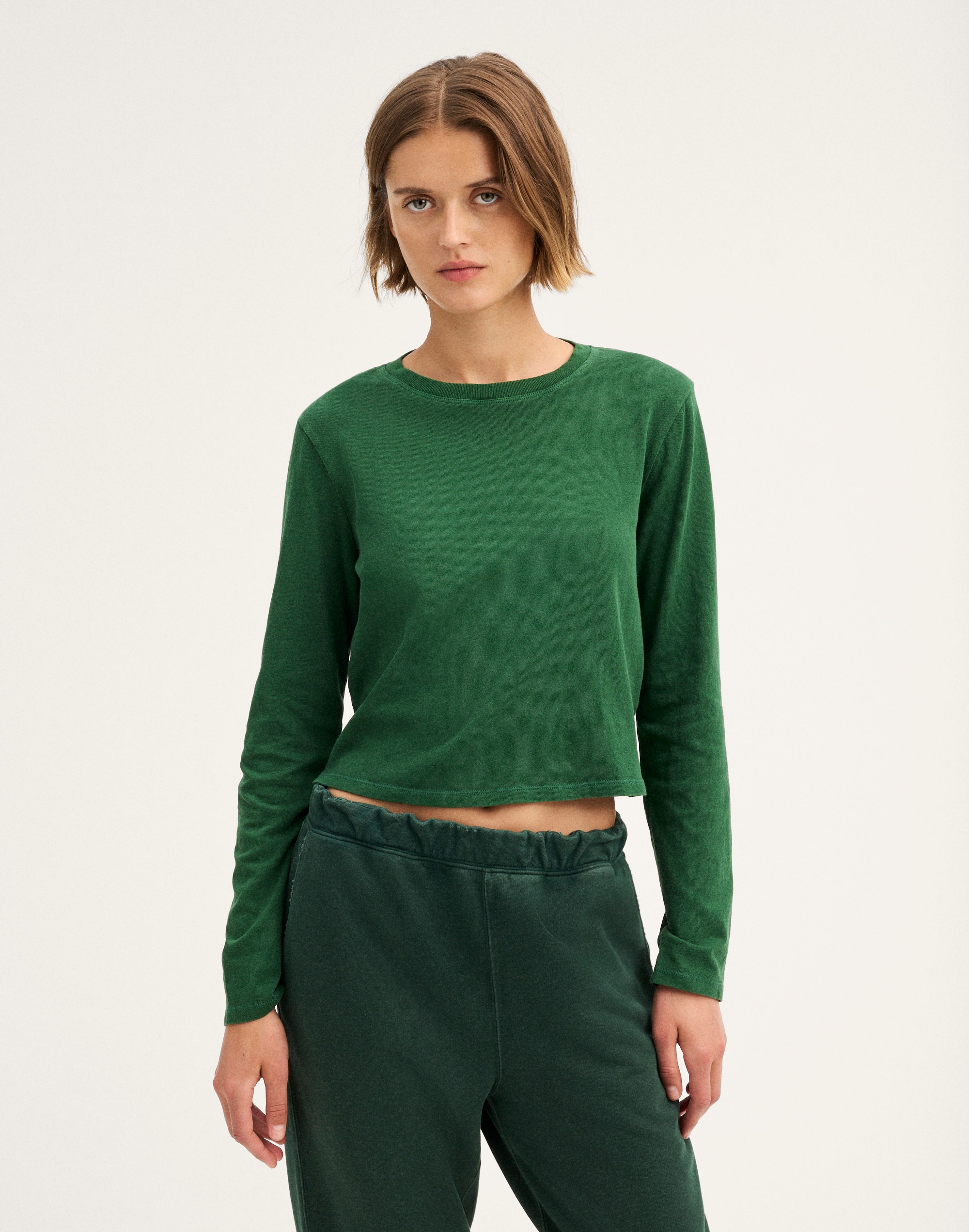 the shrunken long-sleeve tee in vintage jersey