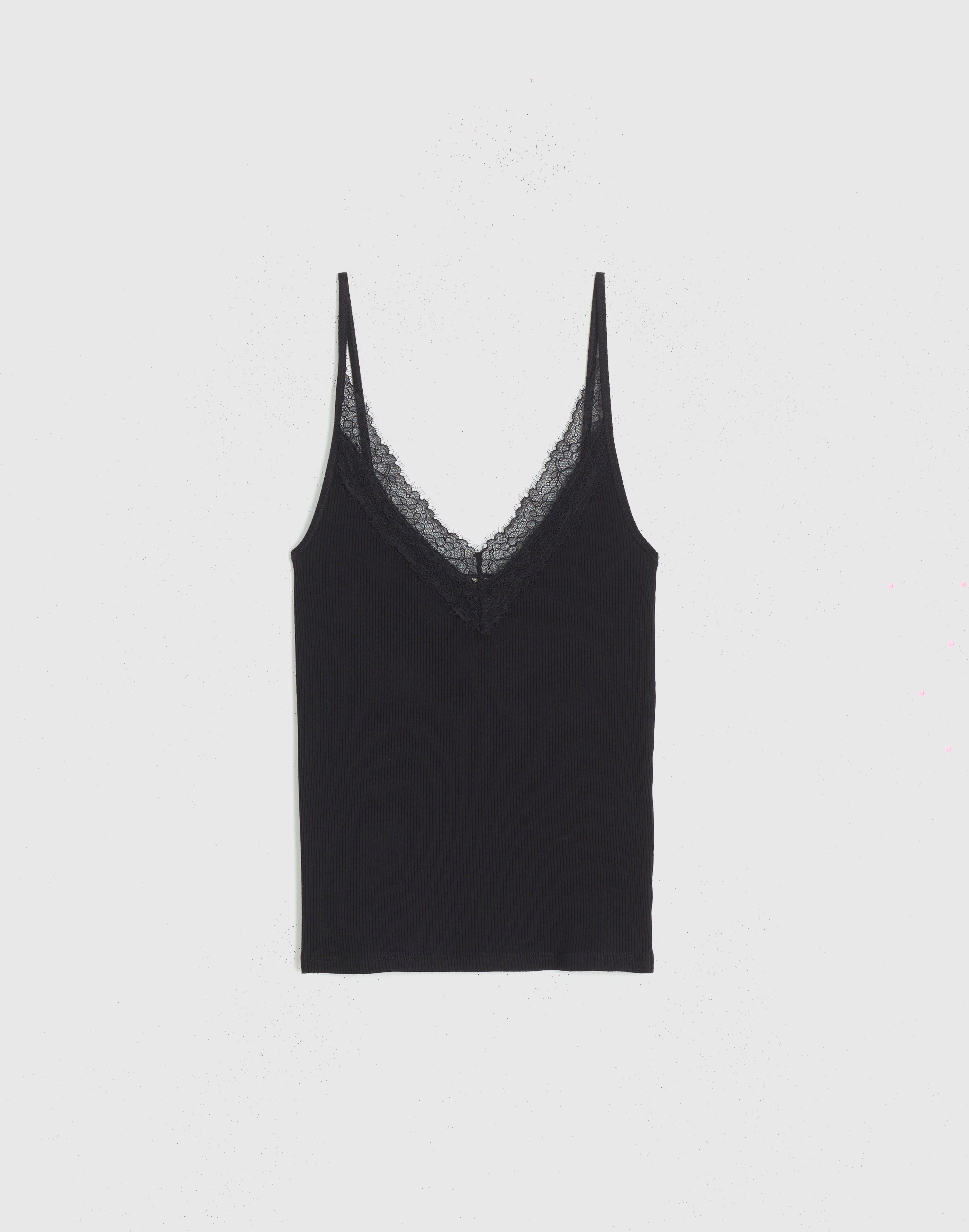 Lace-Trim V-Neck Tank