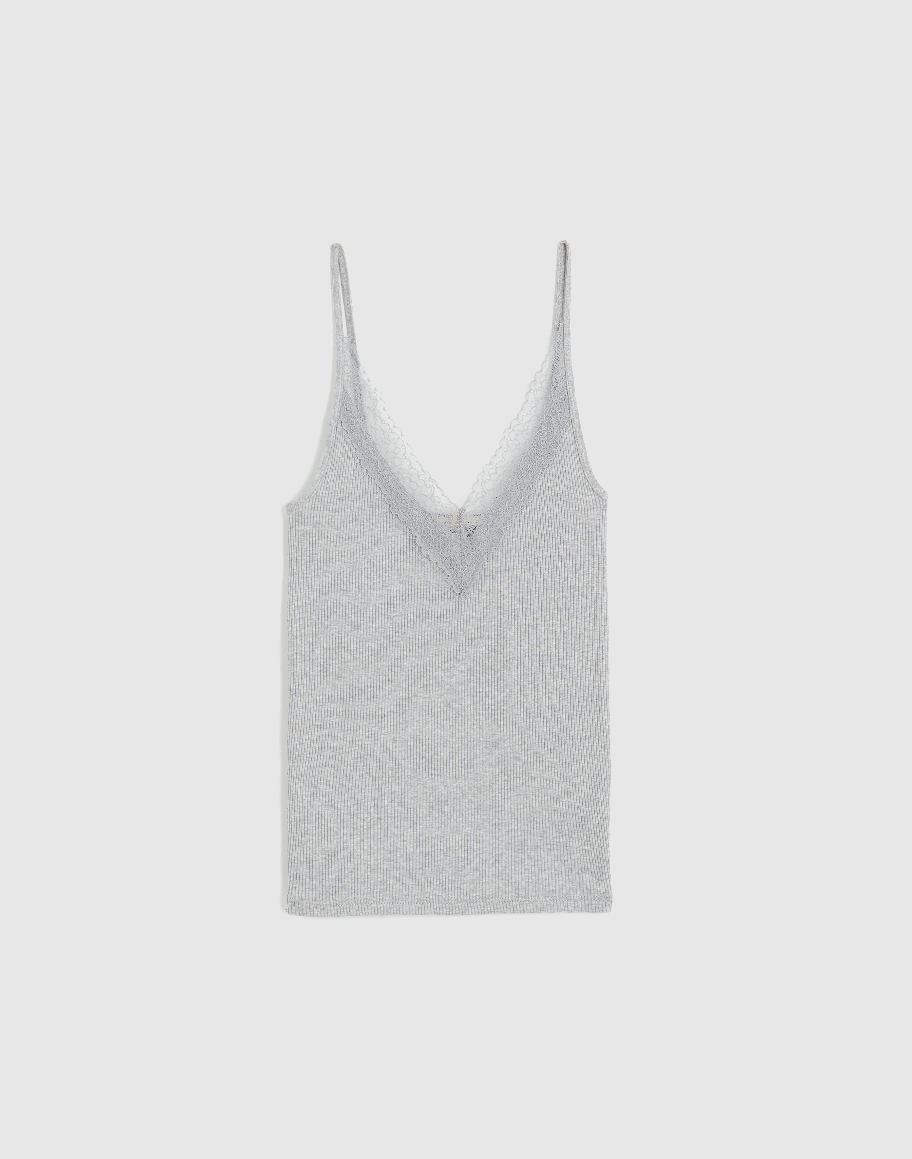 Lace-Trim V-Neck Tank
