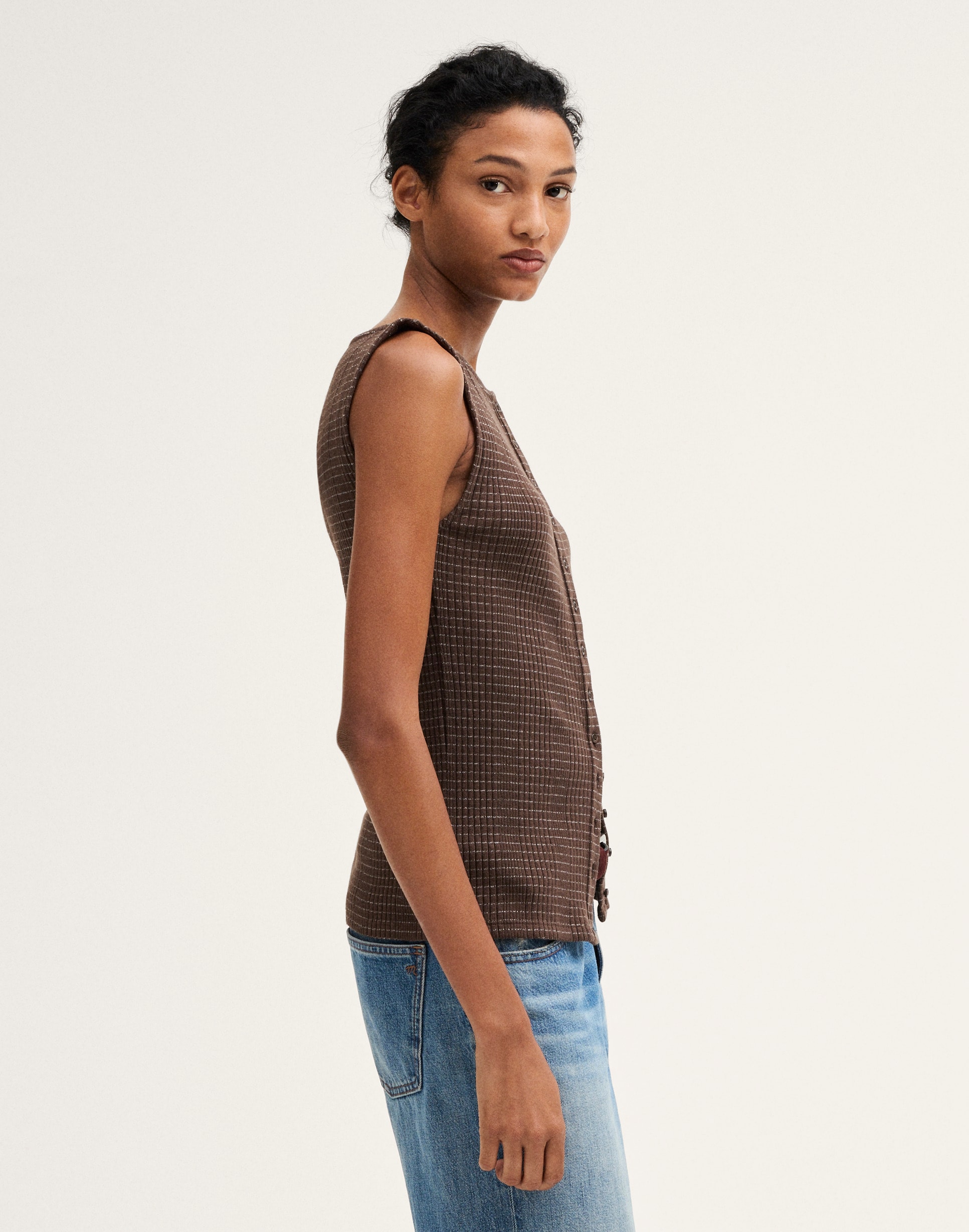 Button-Front Vest Top