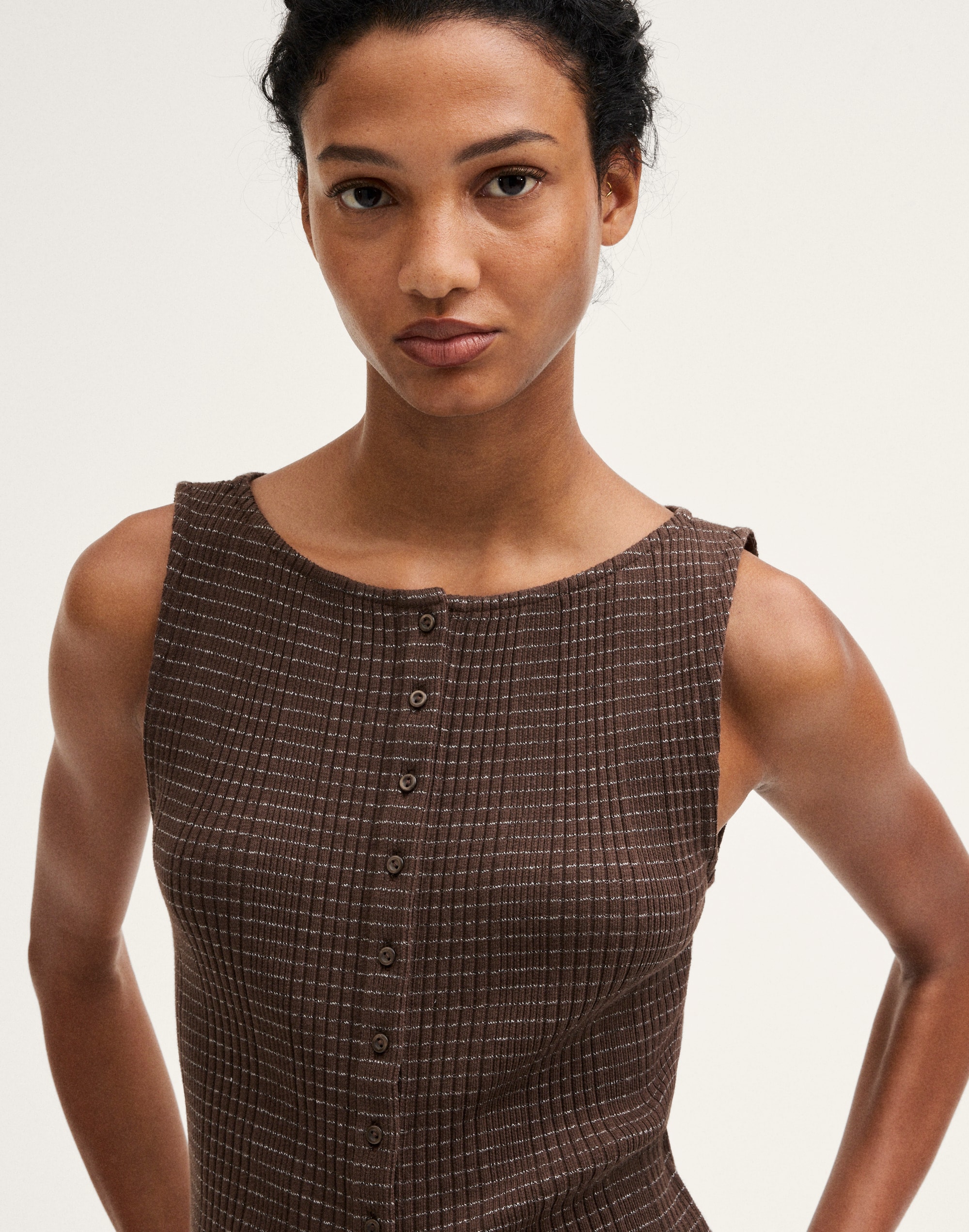 Button-Front Vest Top
